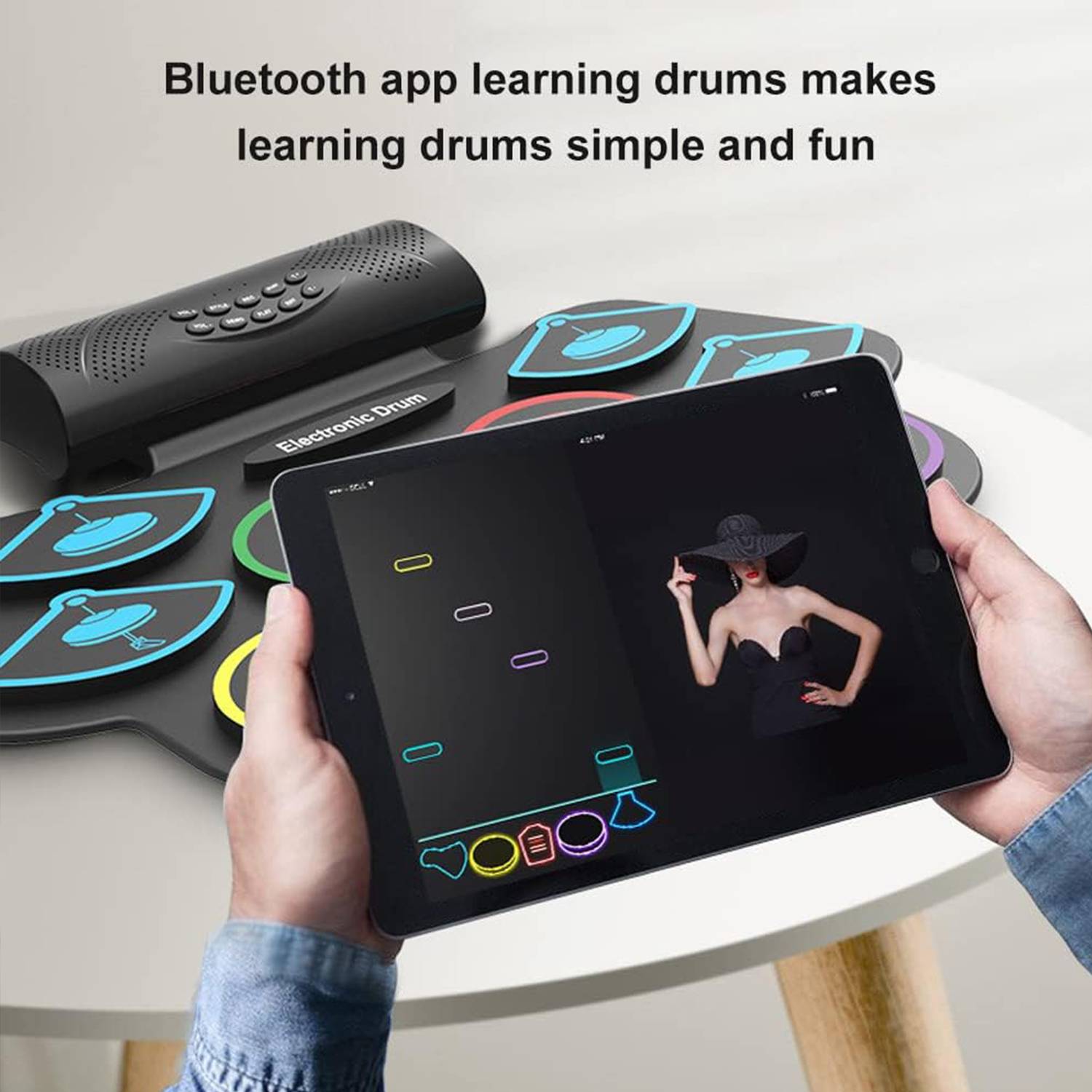 Portable Support for Bluetooth APP Hand Roll Drum 5