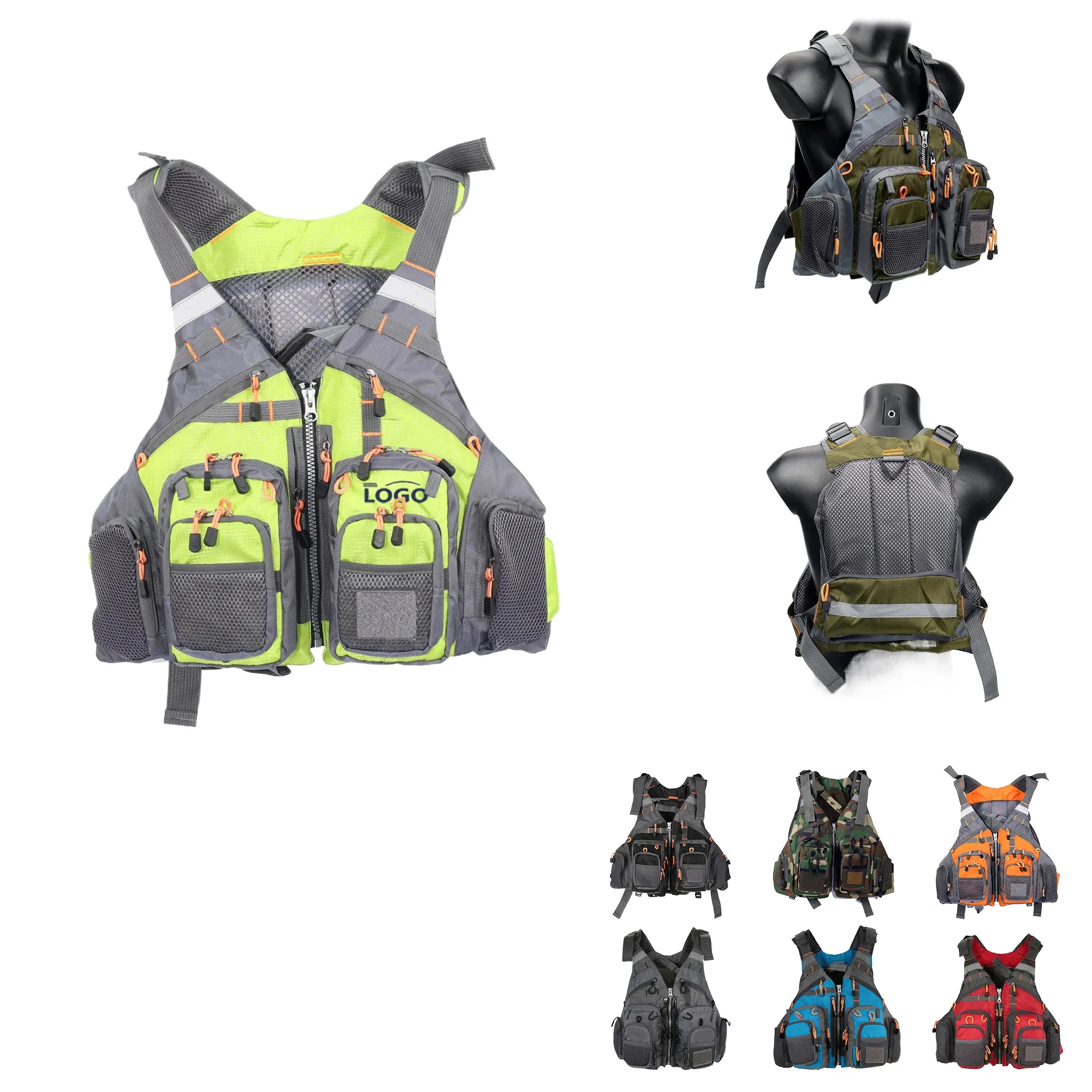 MOQ10 Adjustable Multi-Pocket Floating Life Vest 5