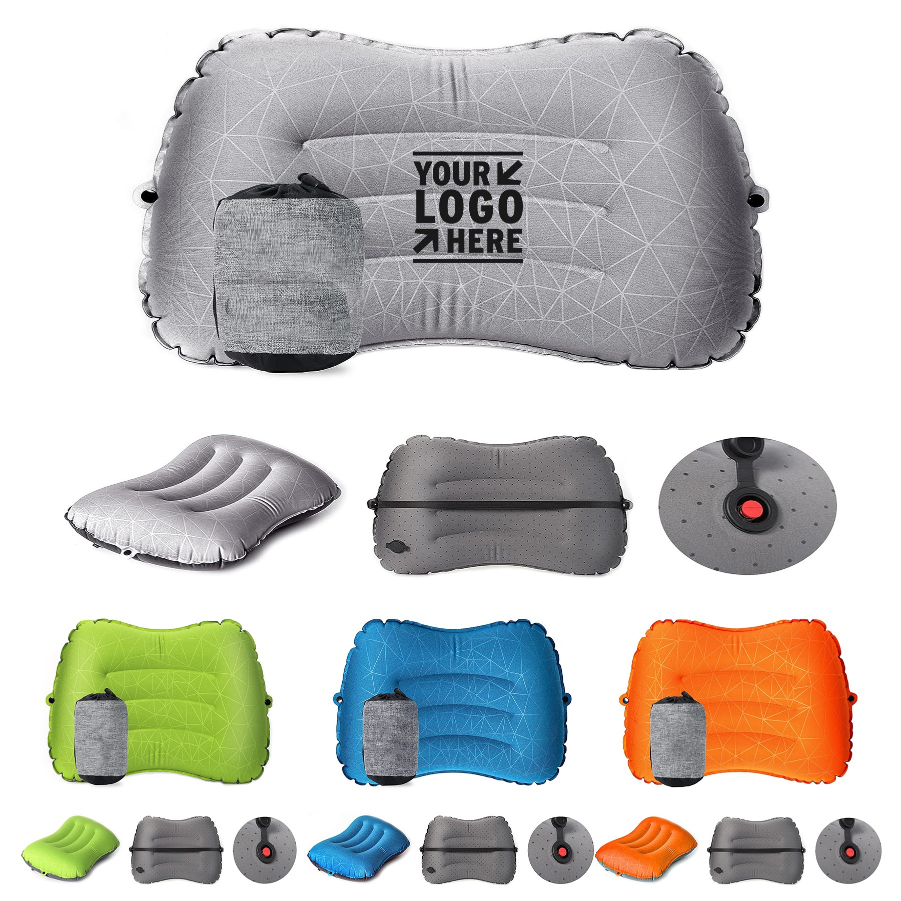 Ultralight Compressible Camping Inflatable Ergonomic Lumbar Support 2.0 Blow Up Travel Pillow 2
