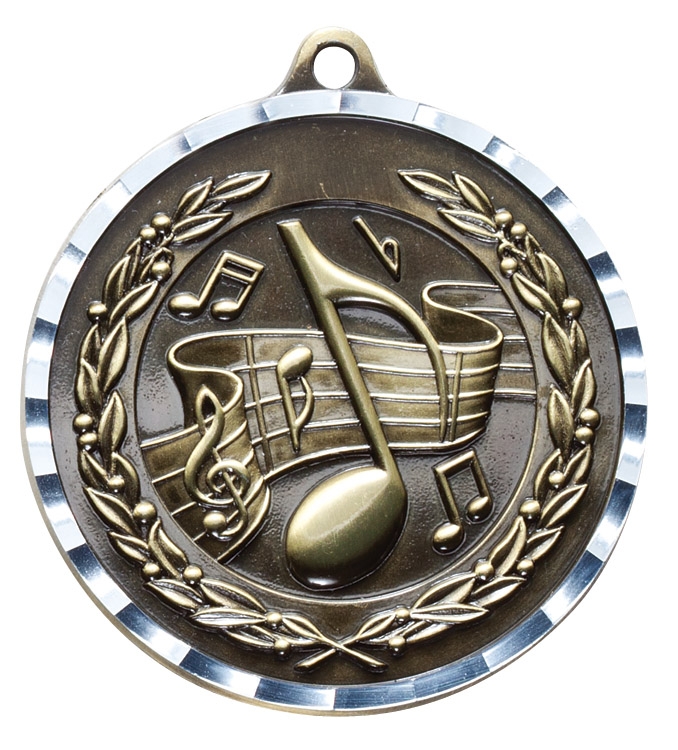 2" Music Diamond Cut Medal 2