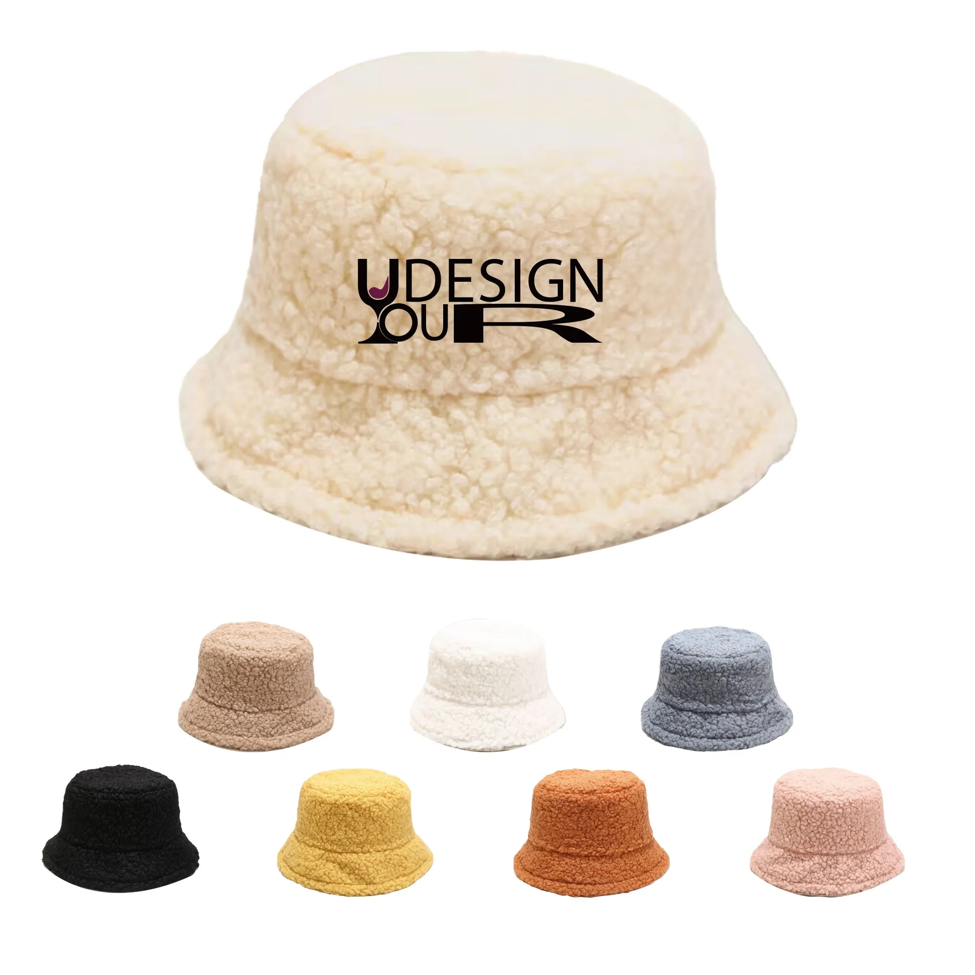 Lamb Wool Furry Bucket Hat Winter Sun Fishmen 3