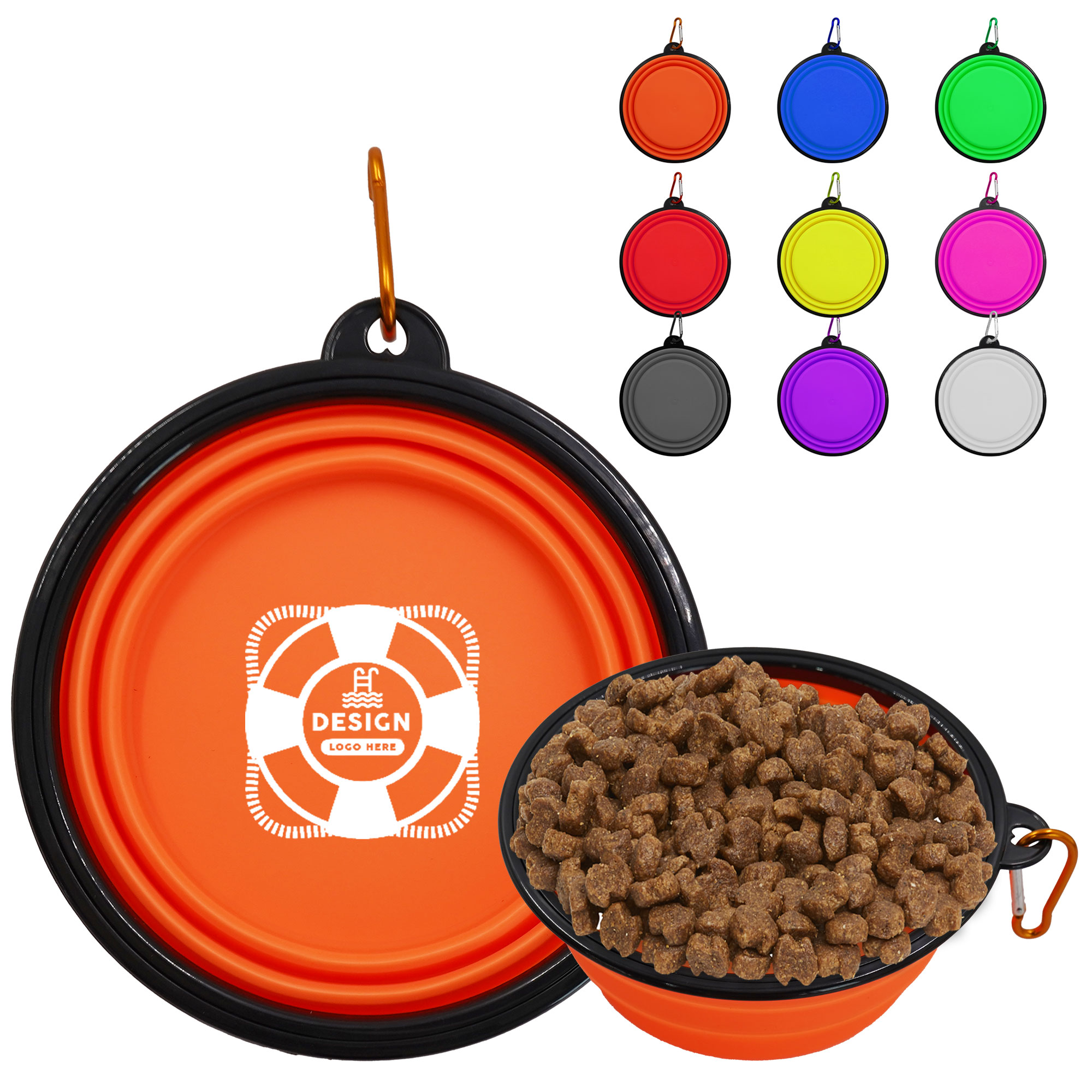 MOQ 20 Collapsible Dog Bowl with Carabiner 2