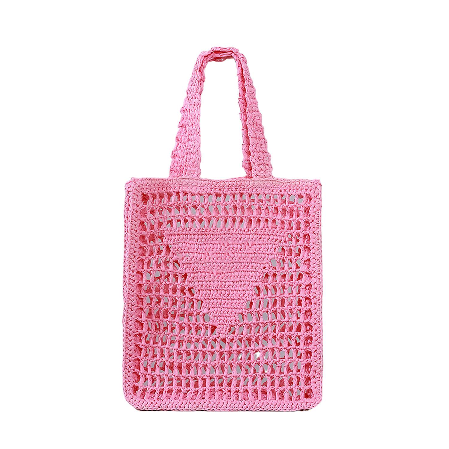 Spacious Crochet Beach Tote Bag – Straw & Mesh 8