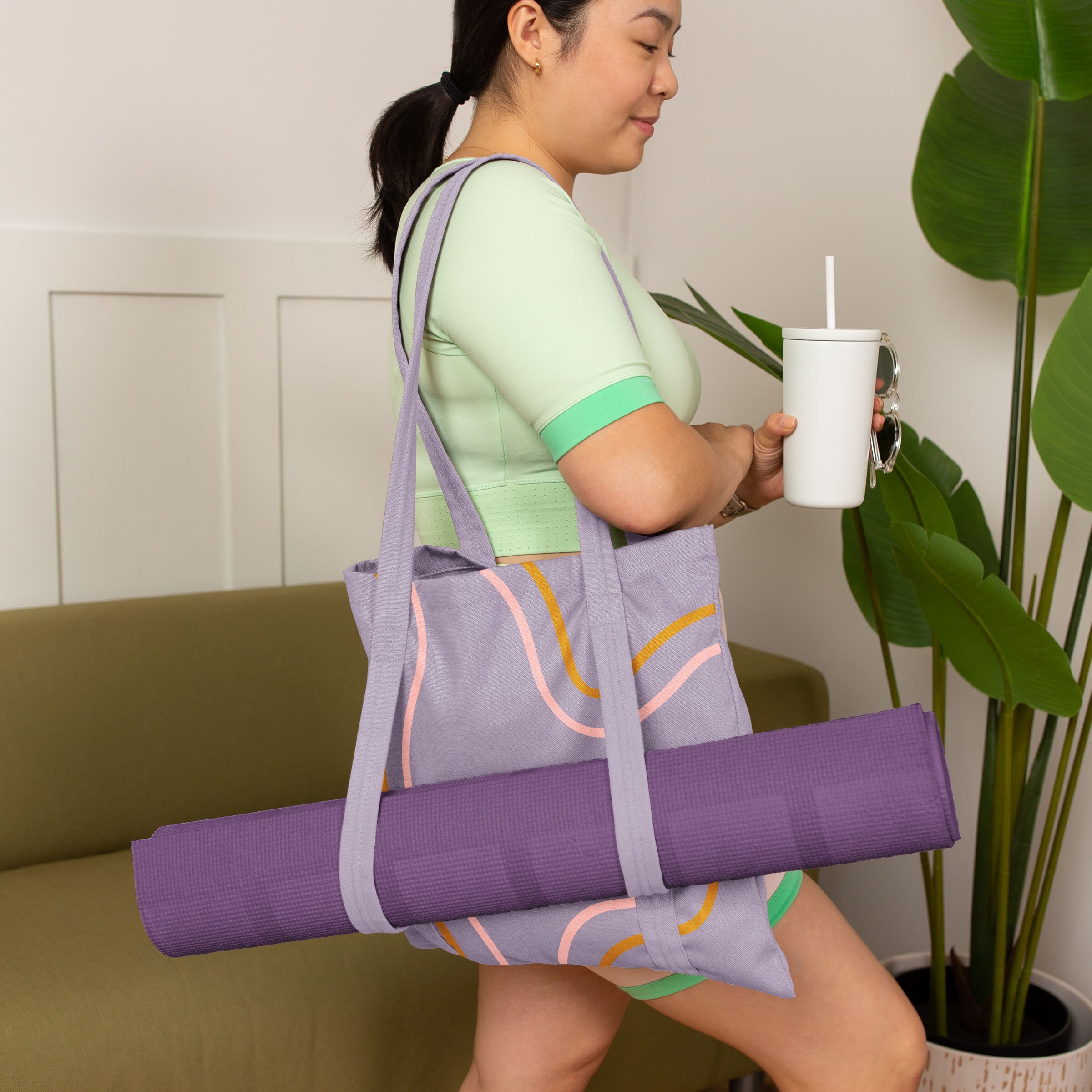 MAIN SQUEEZE YOGA TOTE - COLORED CANVAS