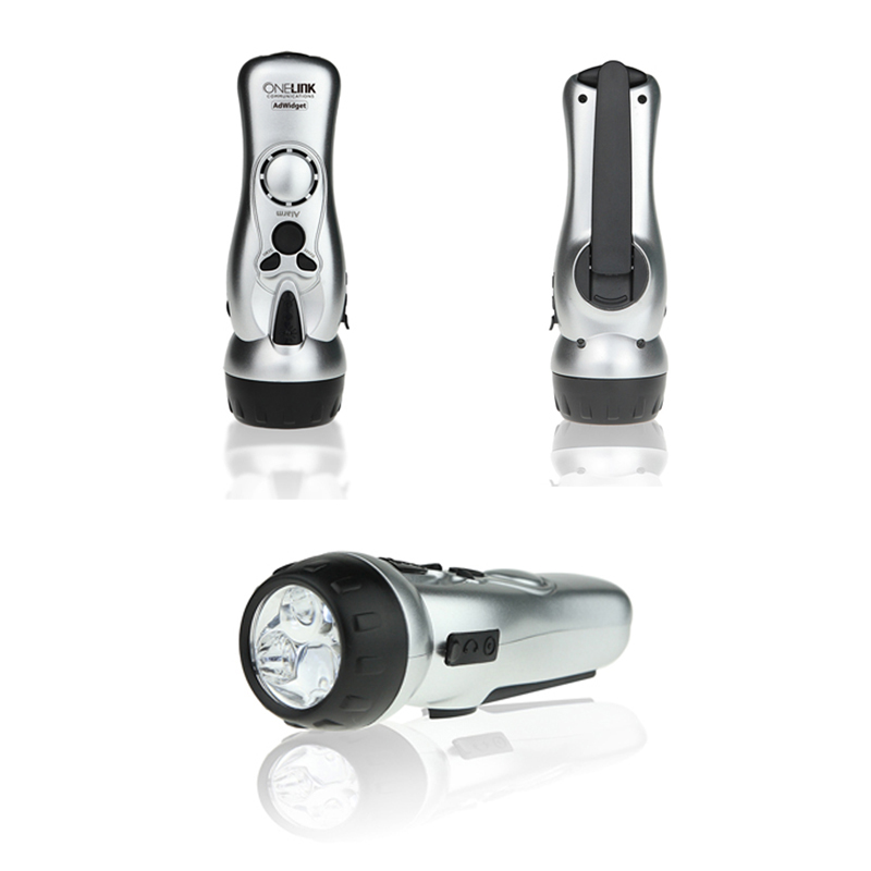 Emergency 4-in-1 Crank Powered Radio, Flashlight, Siren, Phone Charger