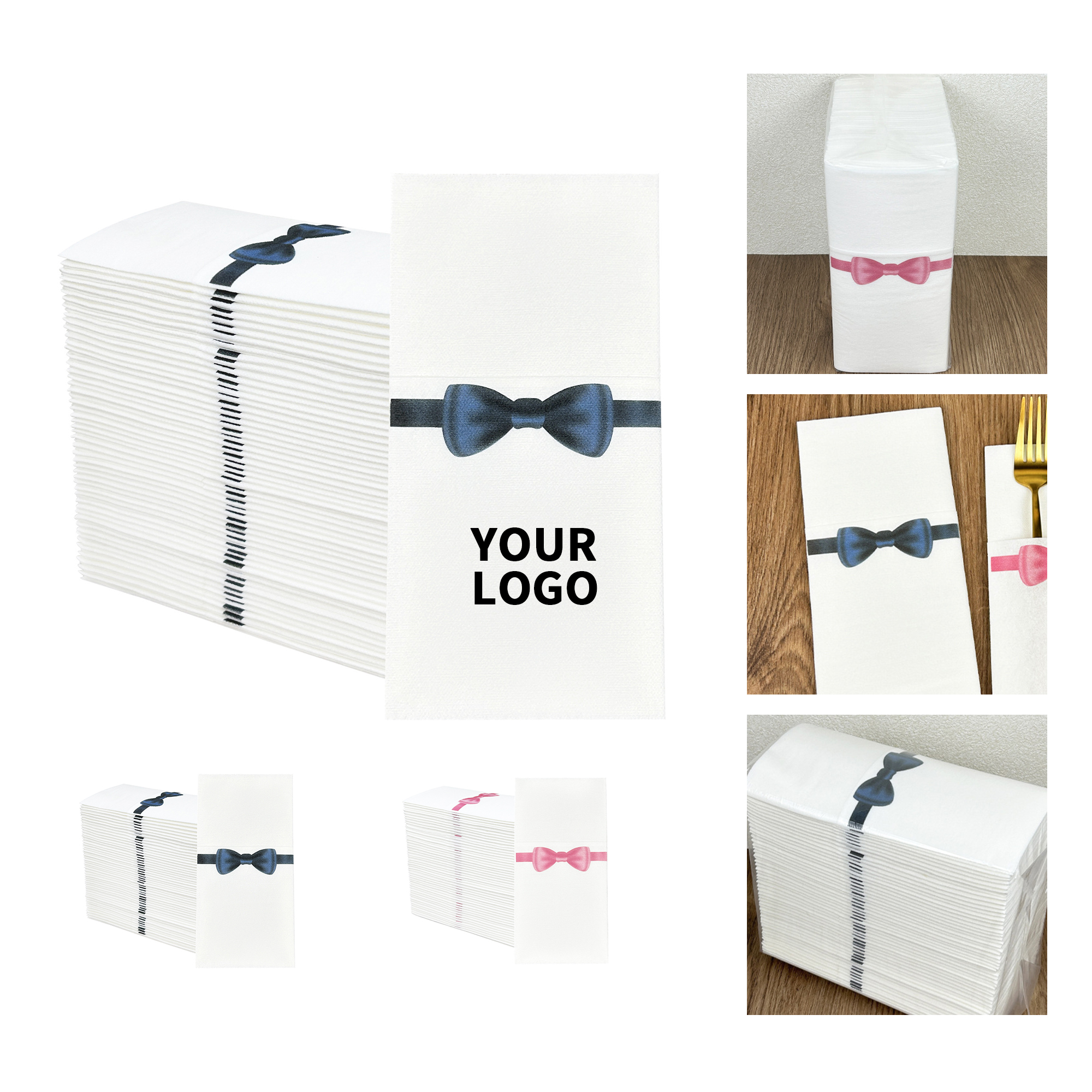 Dust Free Dinner Napkin With Utensil Wrap Panel 2