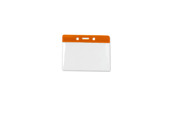 Vinyl Horizontal Top Load Badge Holder(3.69"x 3.25")(Orange) 1