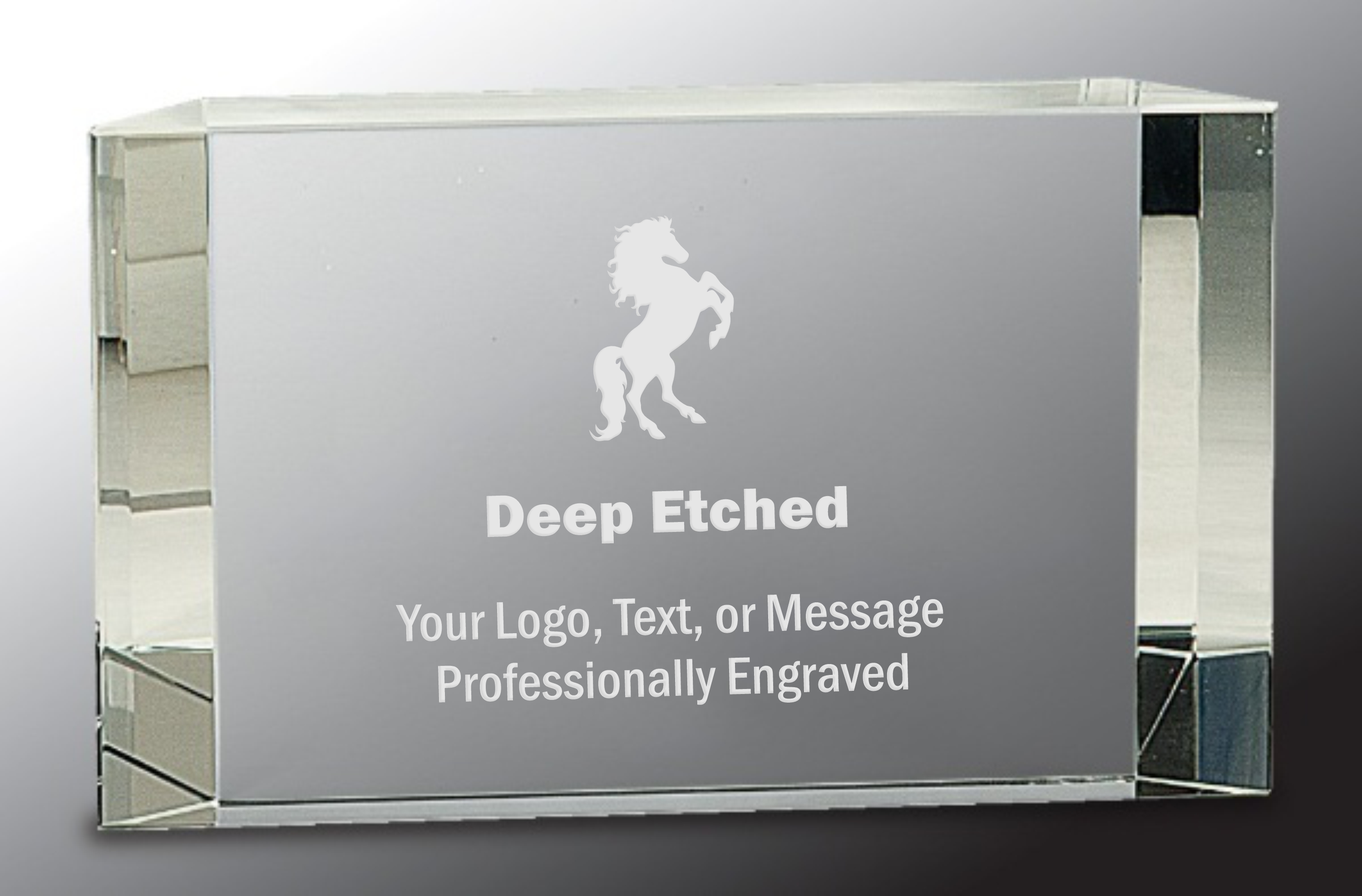 7" x 4 1/4" Clear Crystal Facet Block Award