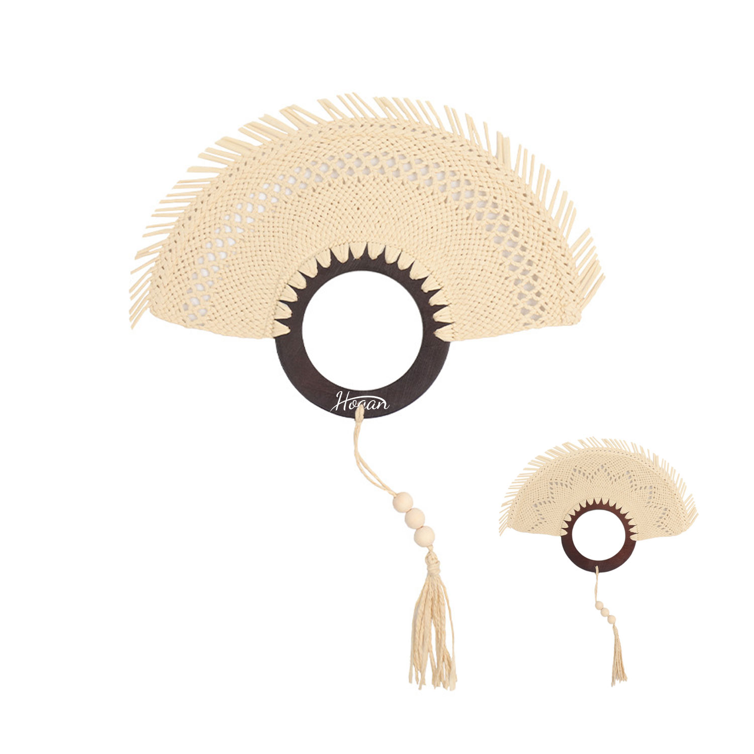Straw Palm Hand Held Fan 4