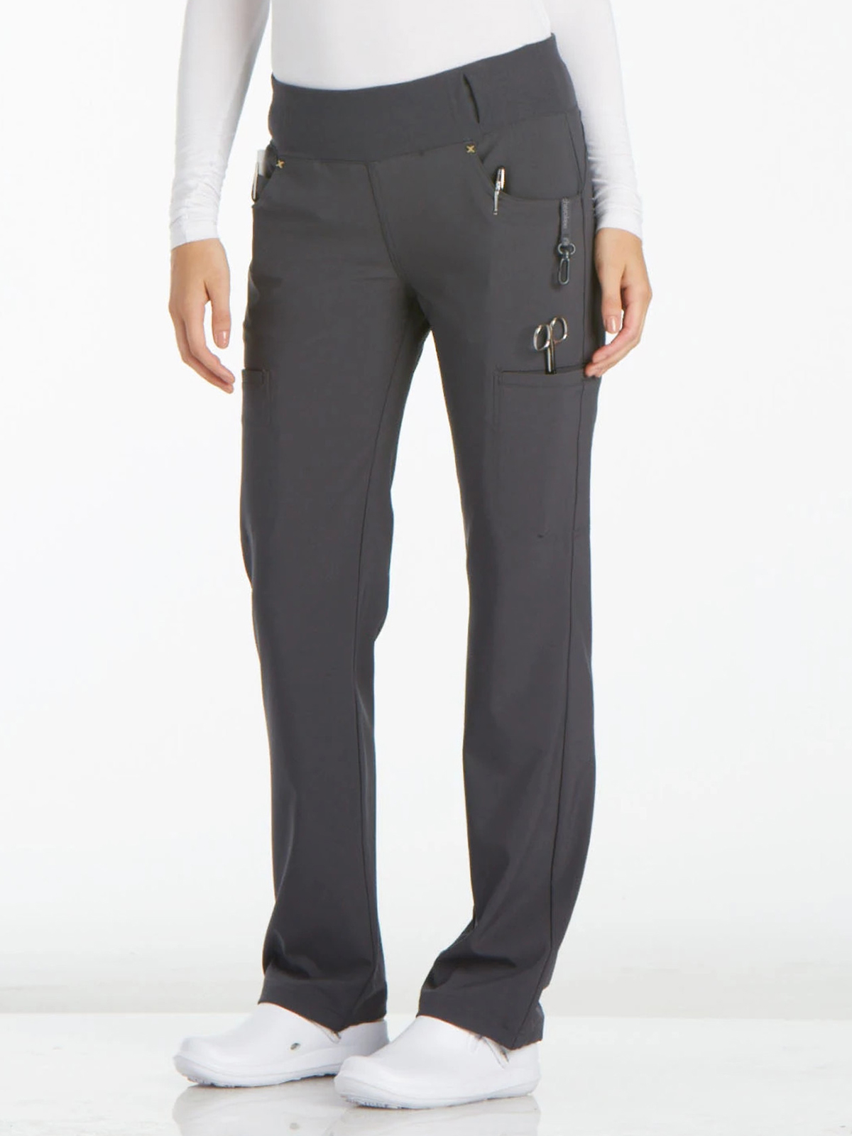 Cherokee - iFlex - Mid Rise Straight Leg Comfort Knit Waistband Pull-on Pant 21