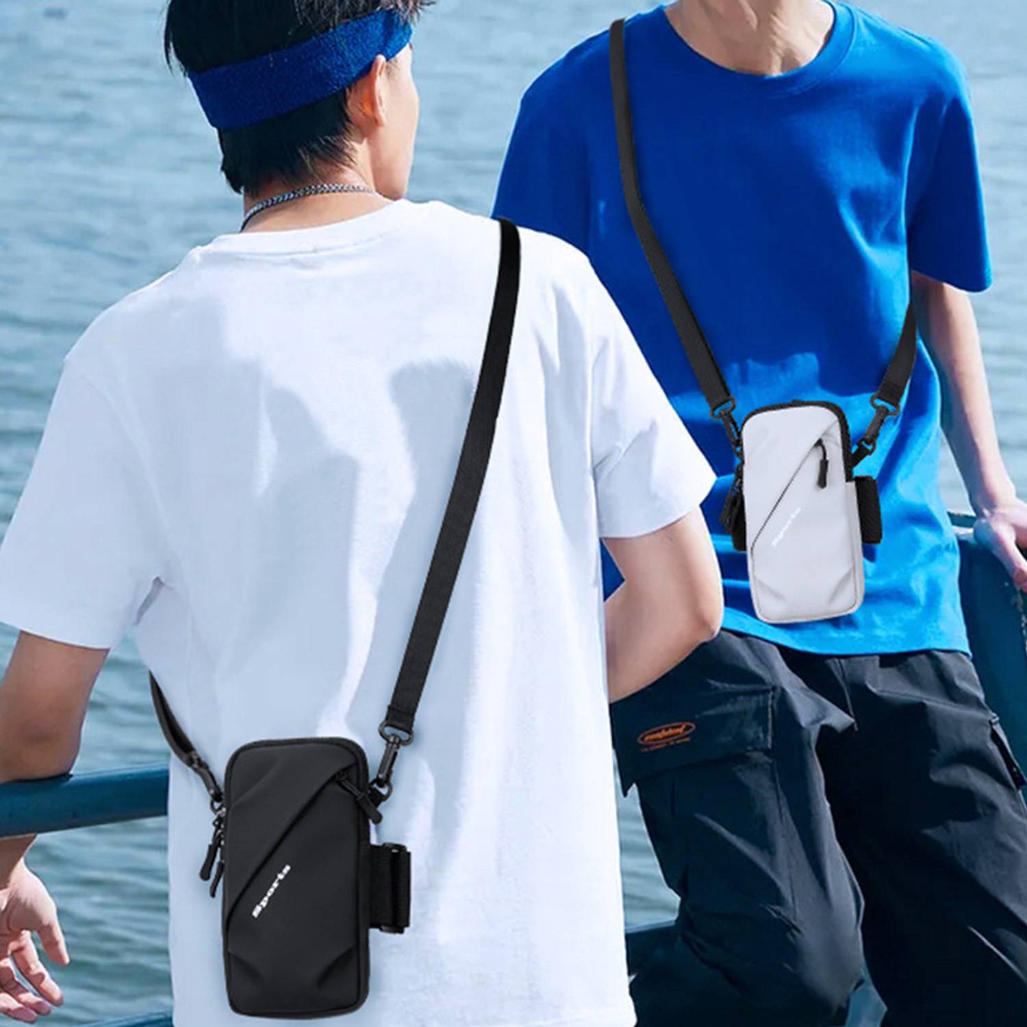 Phone Running Arm Pouch Crossbody Bag w/ Carabiner 9
