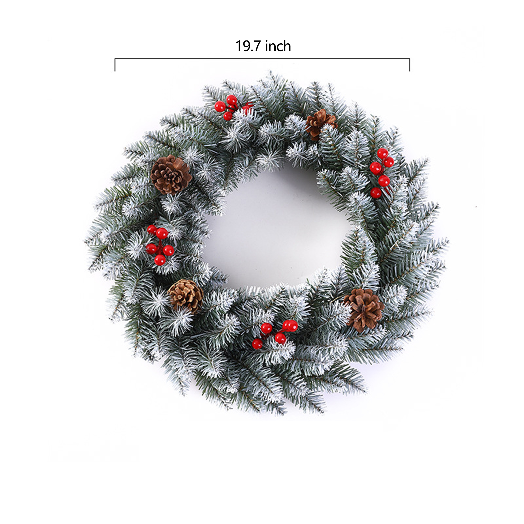 Front Door Christmas Wreath Decorations with Pine Cones 2