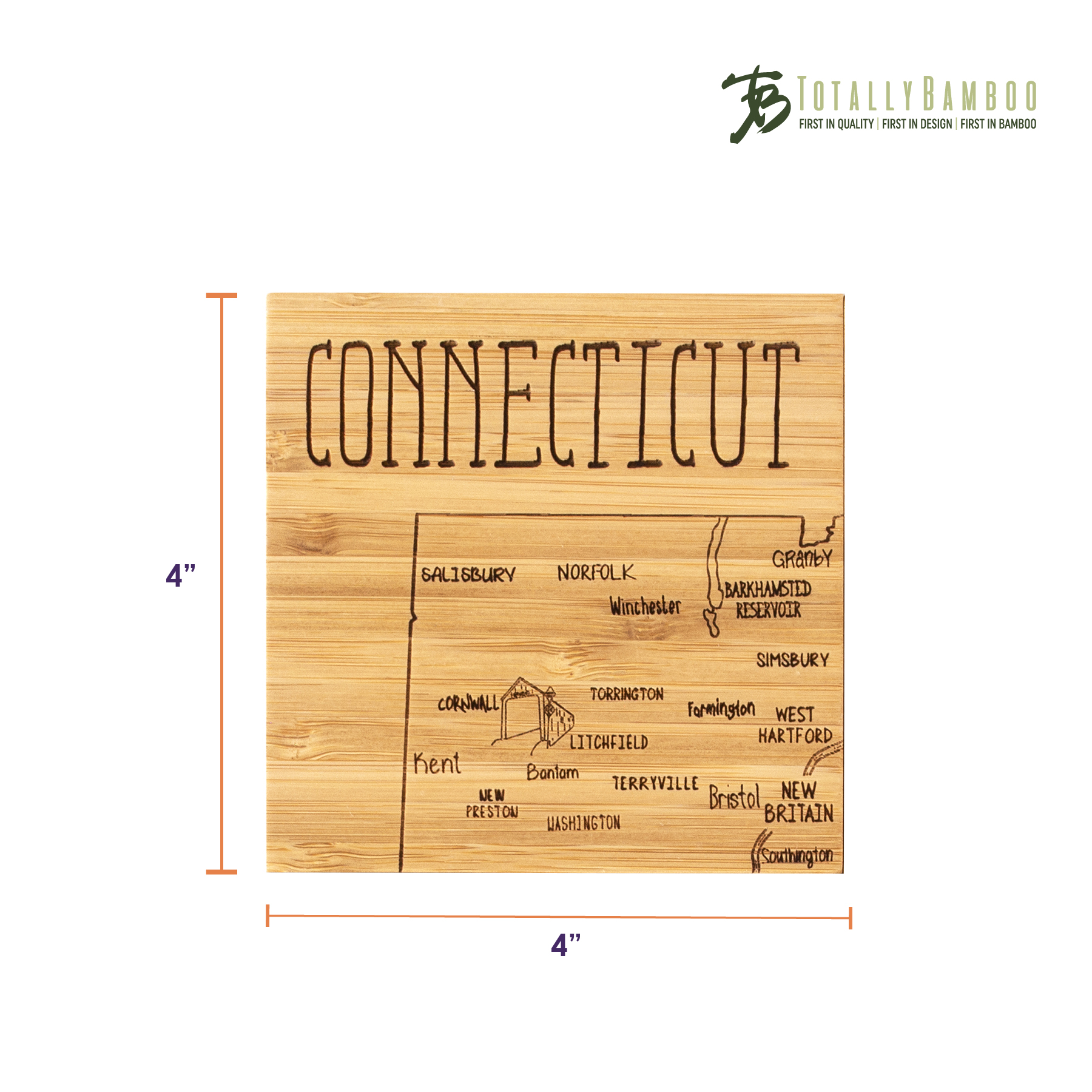 Connecticut Puzzle Coaster Set 9