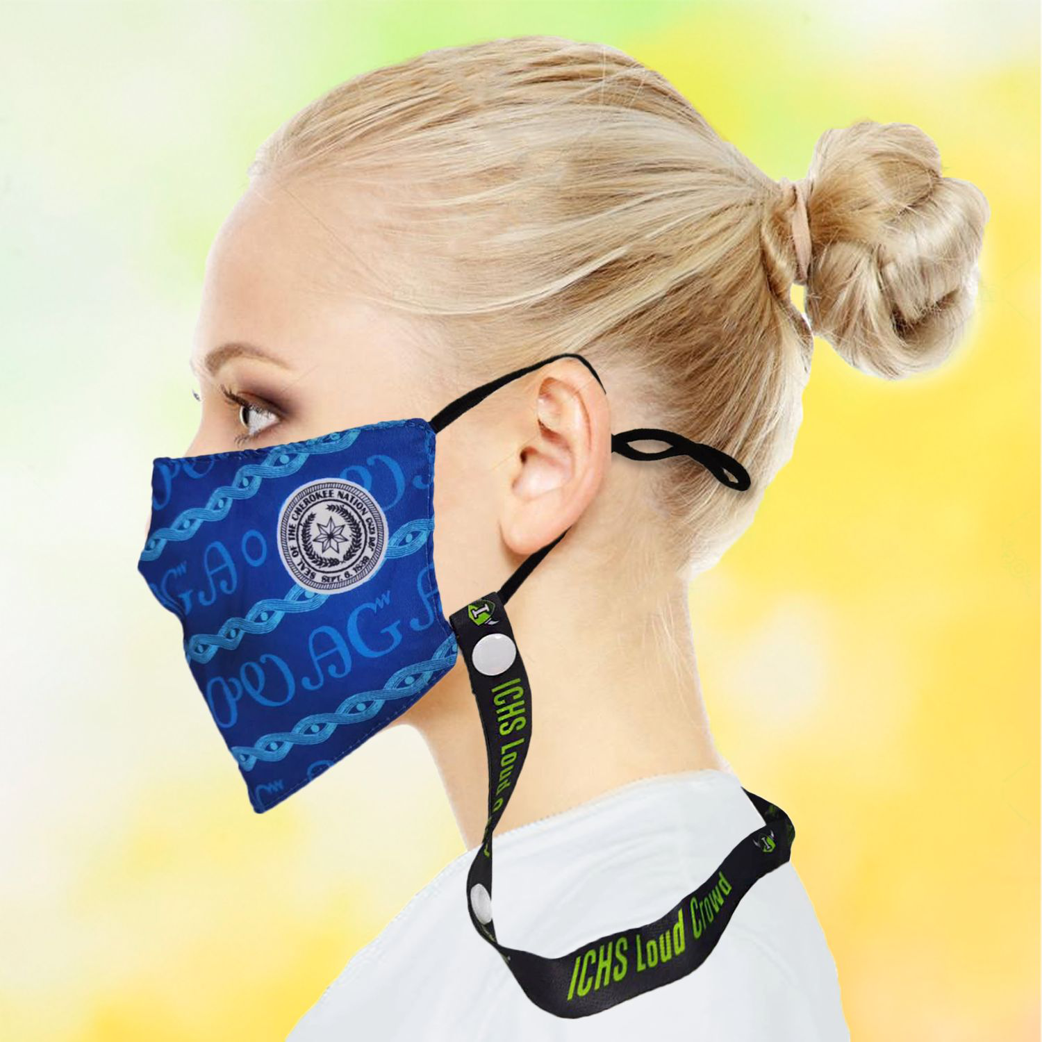3 Layer Face Mask Lanyard Combo w/ Custom Imprint Polyester 1