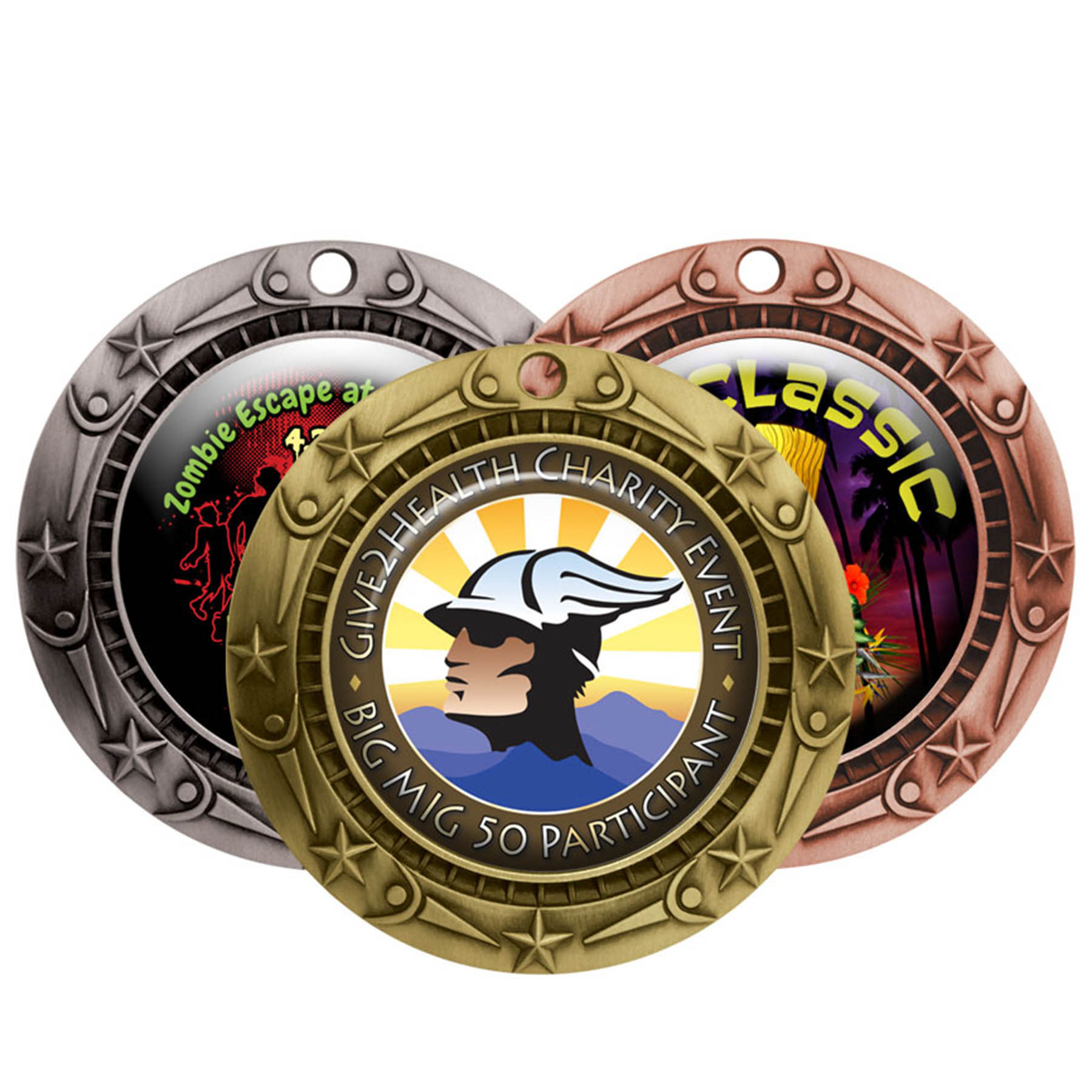 Digistock Medals: 2" Figurine & Star Border