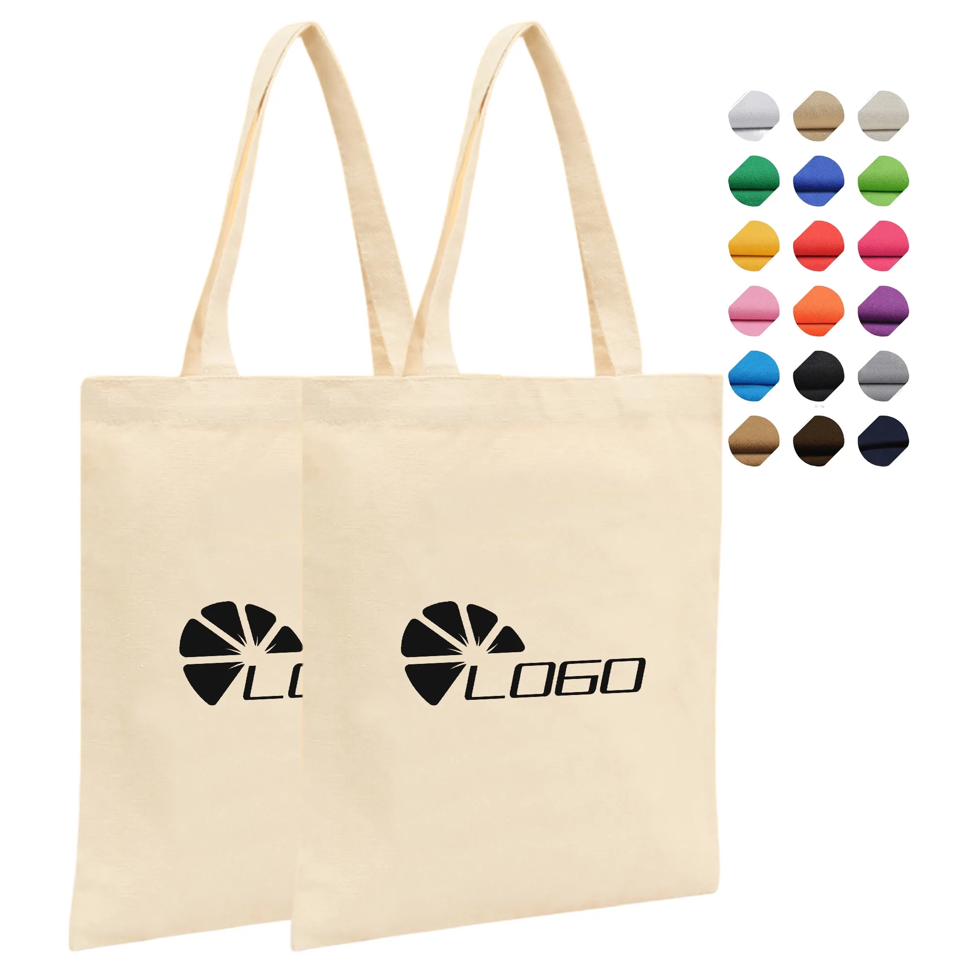 MOQ 100pcs Large Vertical Canvas Tote Bag 2