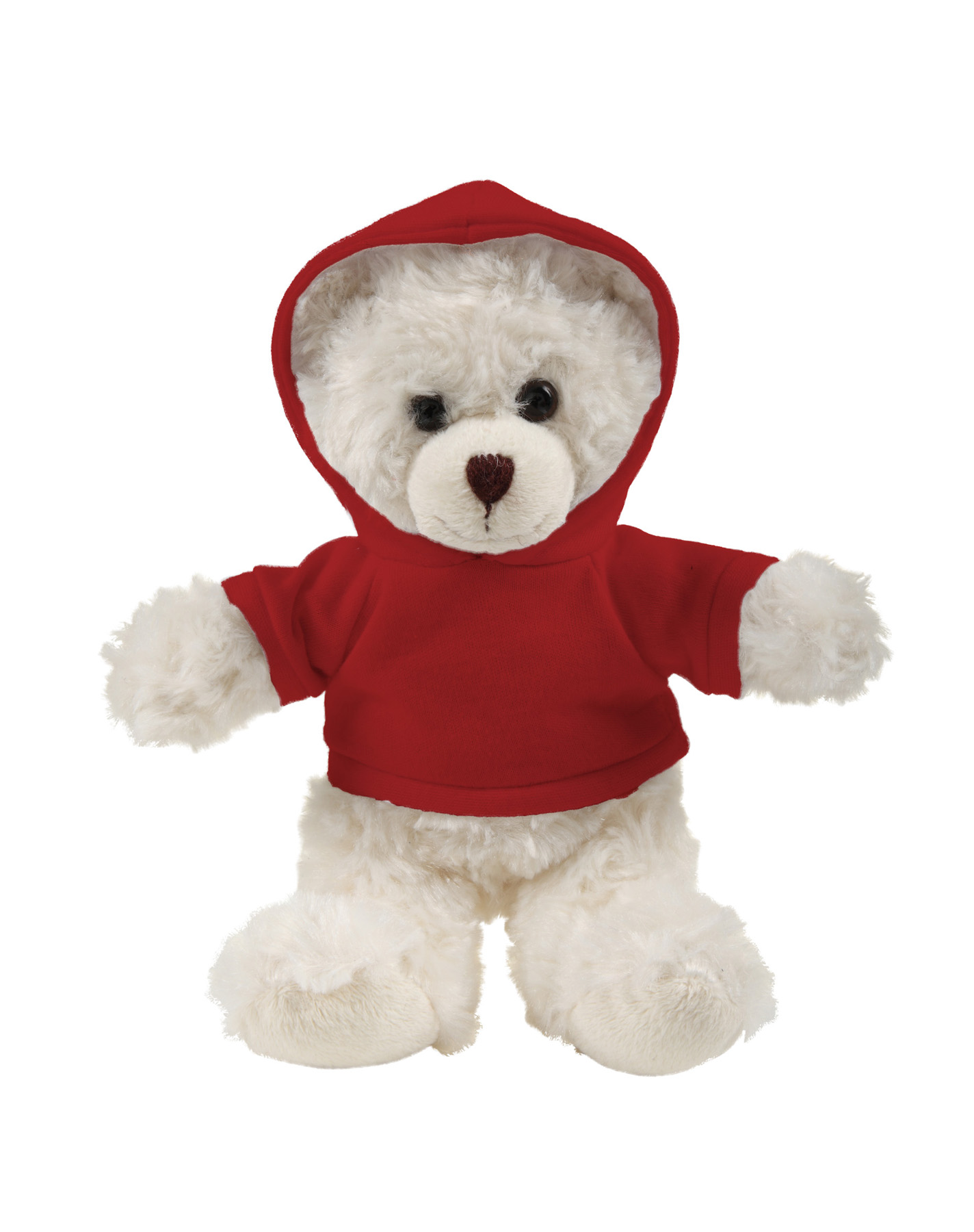 soft plush  Cream Curly Sitting Bear with hoodie 9