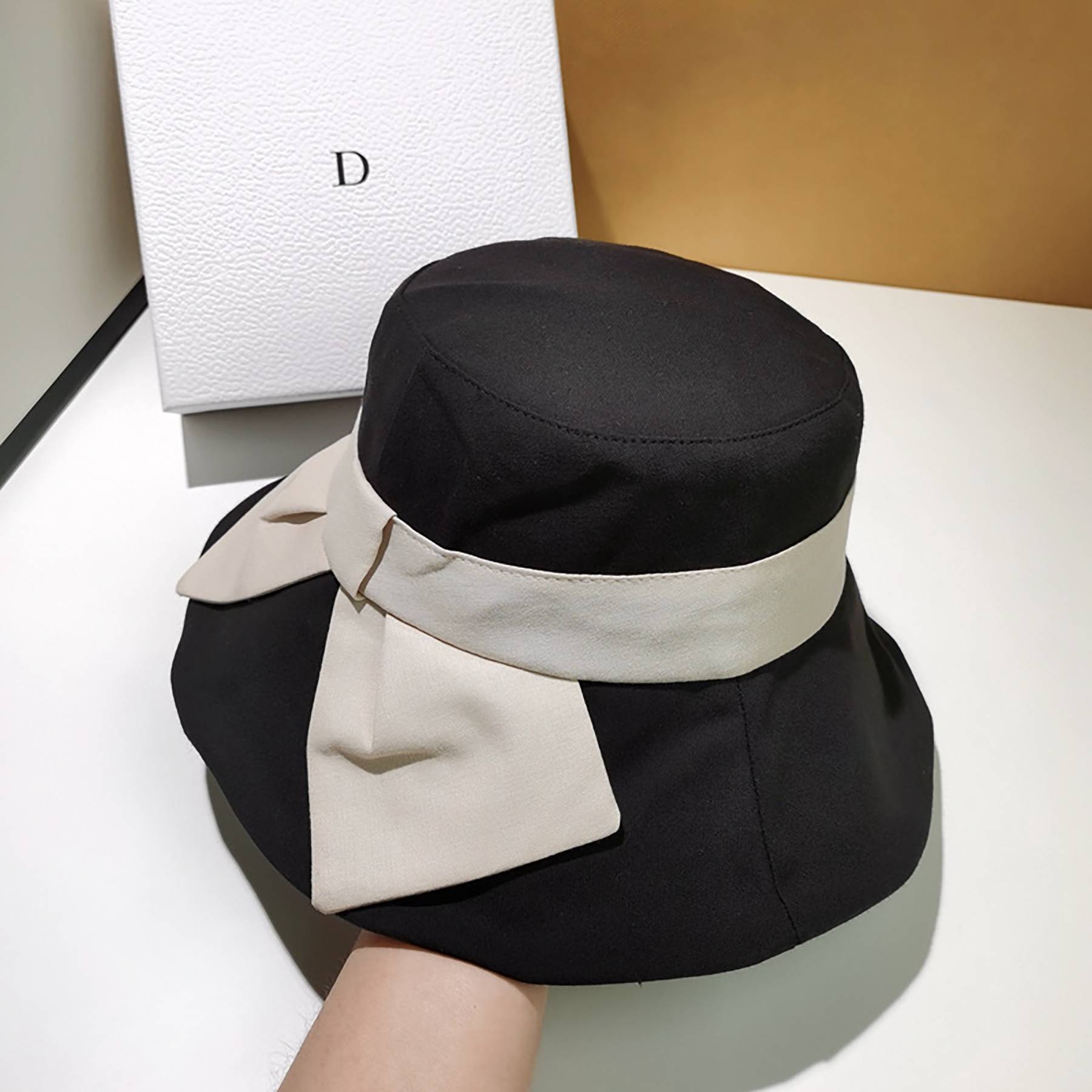 Bowknot Big Brim Fisherman Hat Women Summer 3