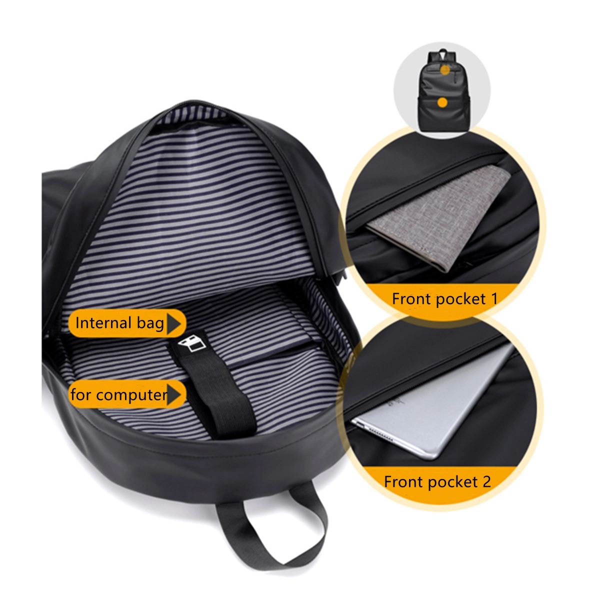 Weatherproof Backpack Fit 14 Inch Notebook 5