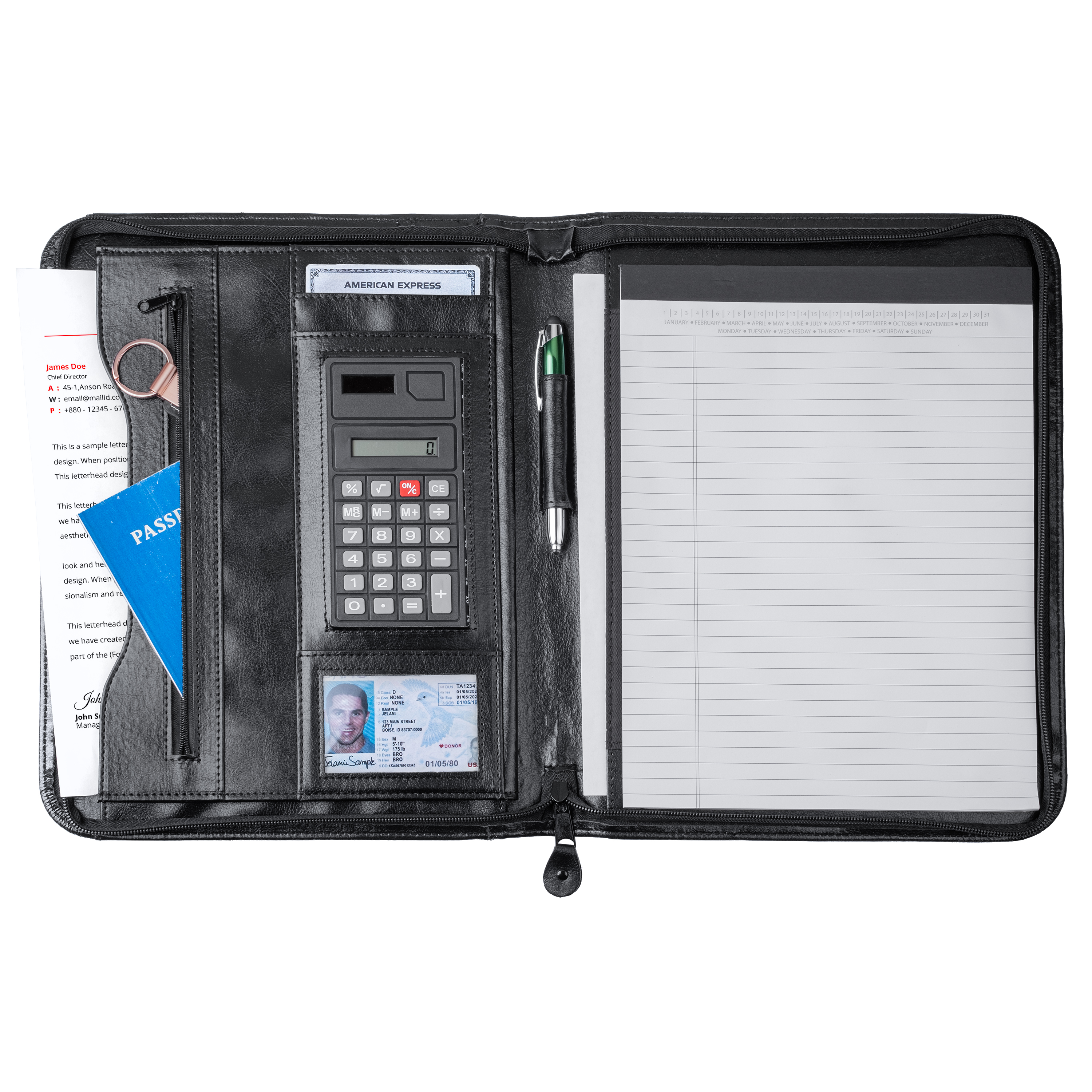 Office Zip Zipper Portfolio 12