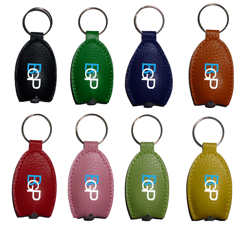 LED Flashlight Leather Keychain 2