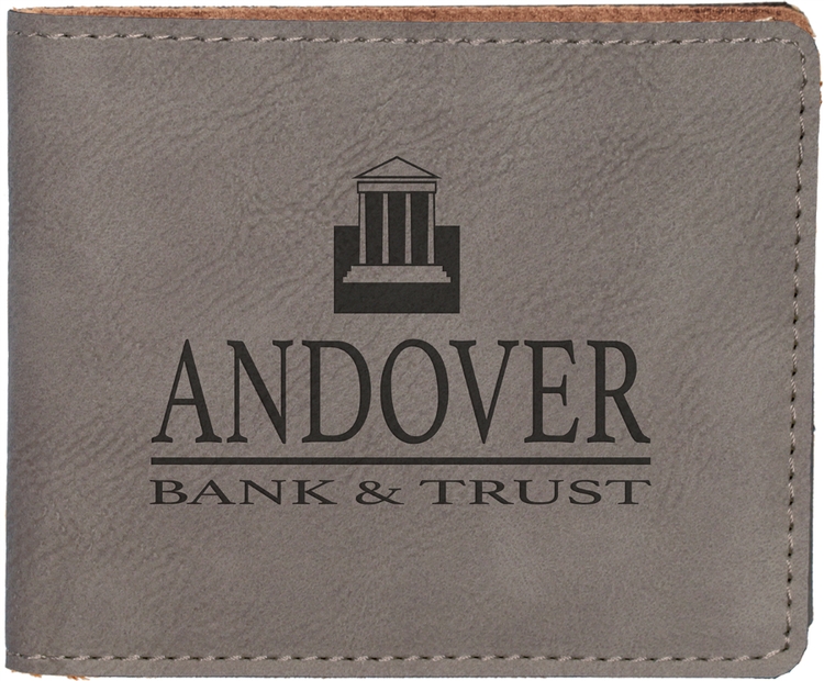 Gray Leatherette Bi-Fold Wallet 2