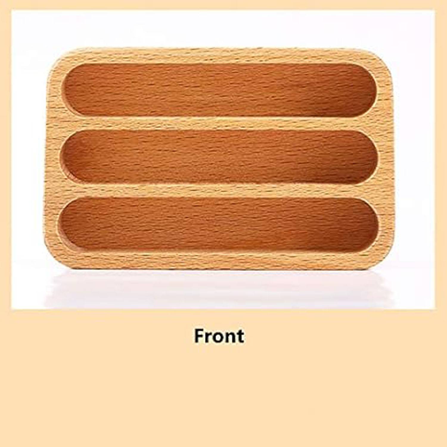 3 Slots Wood Business Desktop Card Holder 3