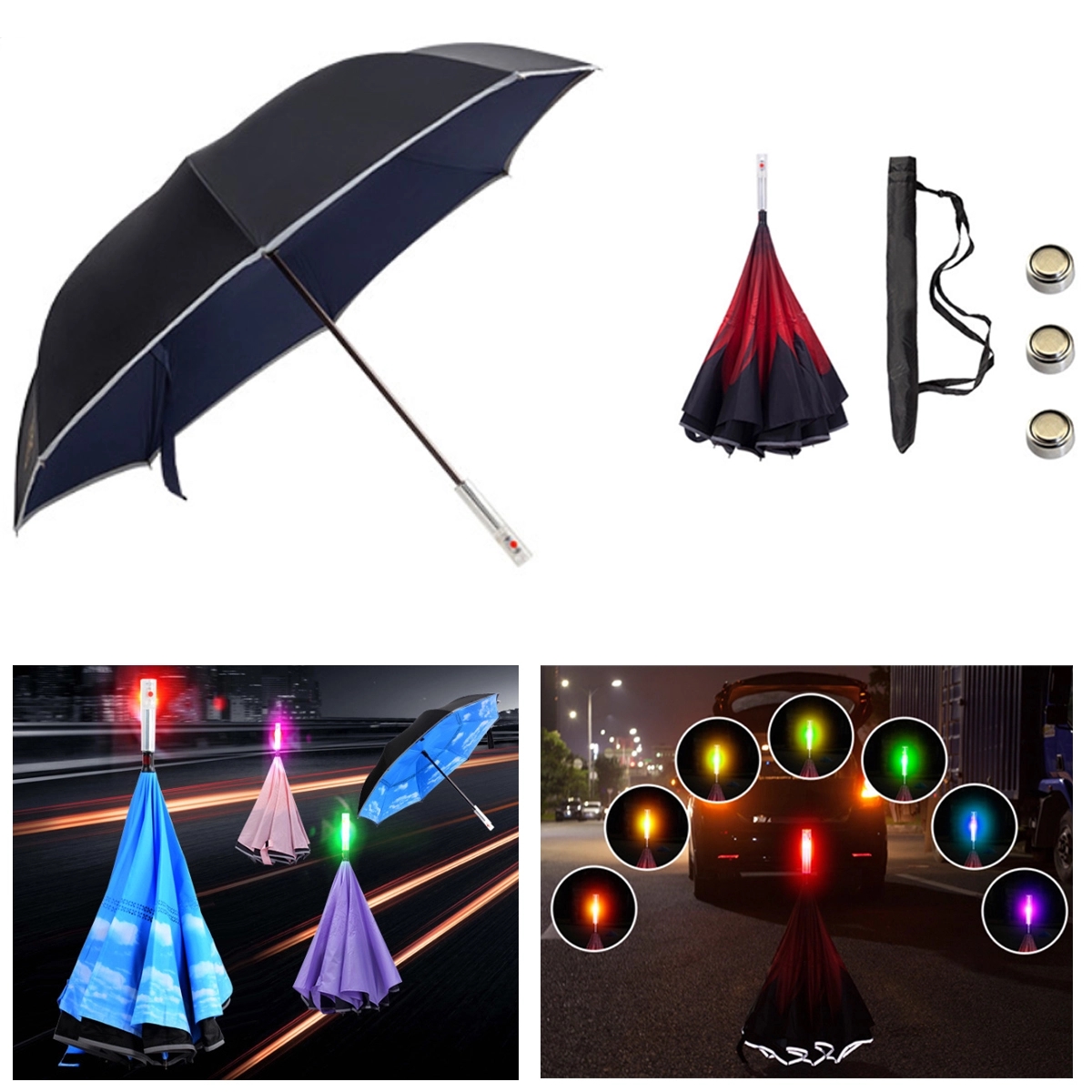 Reverse Umbrella with LED Handle 4