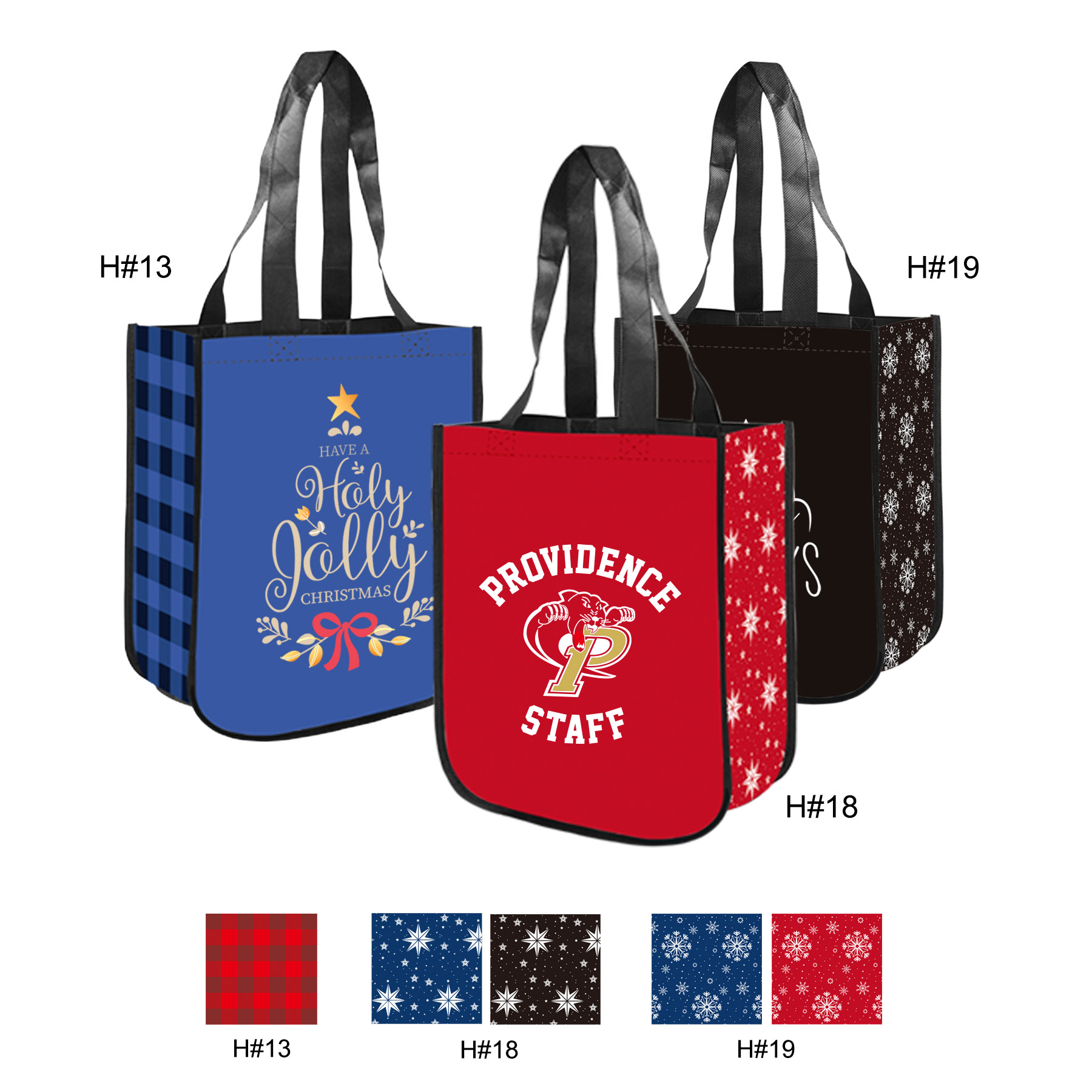 Free Shipping Christmas Design Gusset Laminated Tote Bag 15