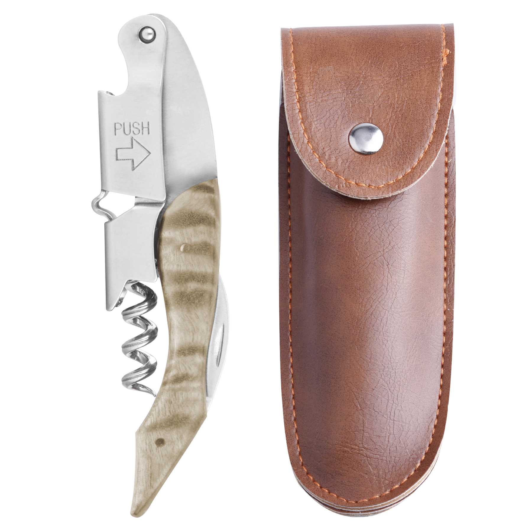Wine Bottle Opener& Corkscrew Tool With Leather Case 11