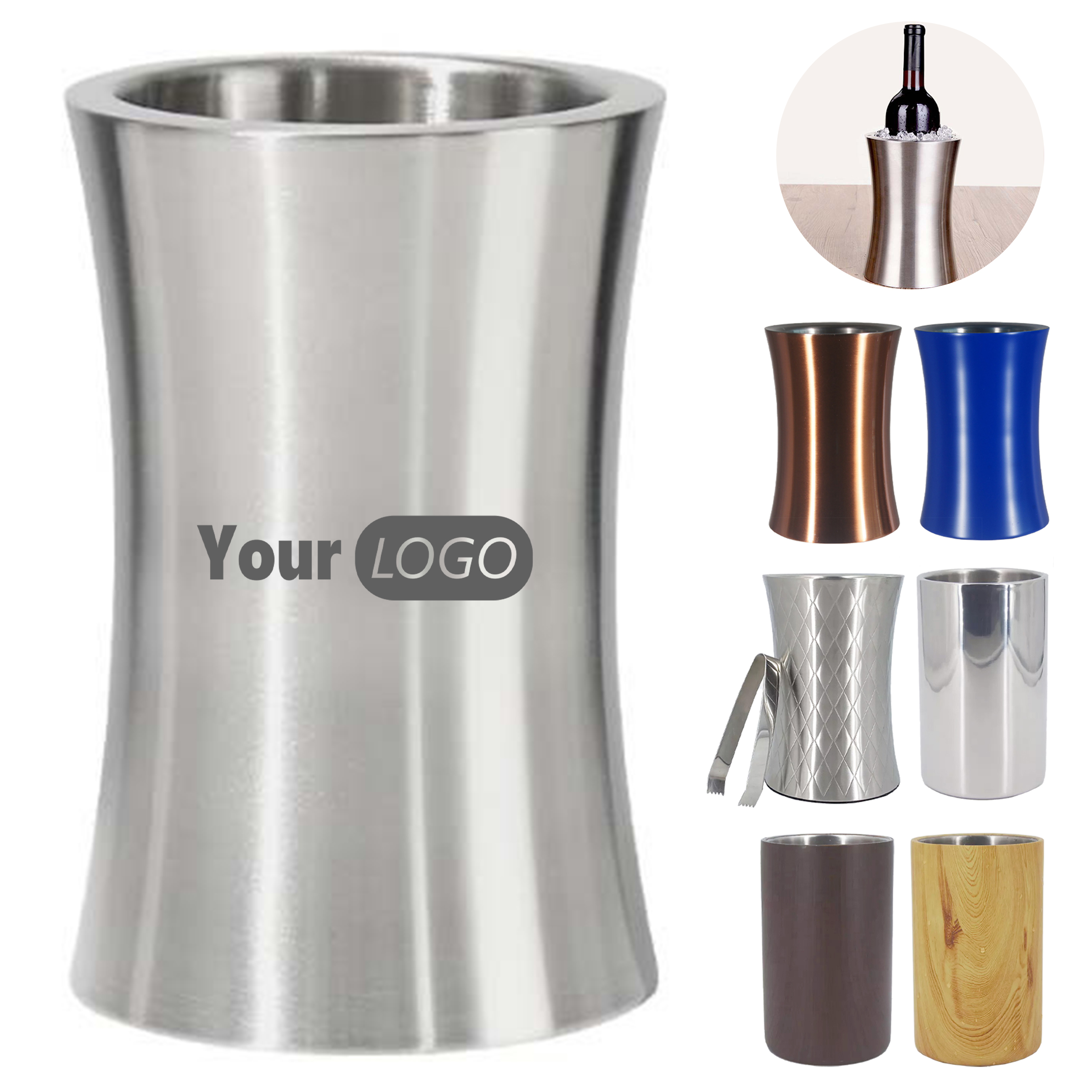 Stainless Steel Double-Layer Ice Bucket 3