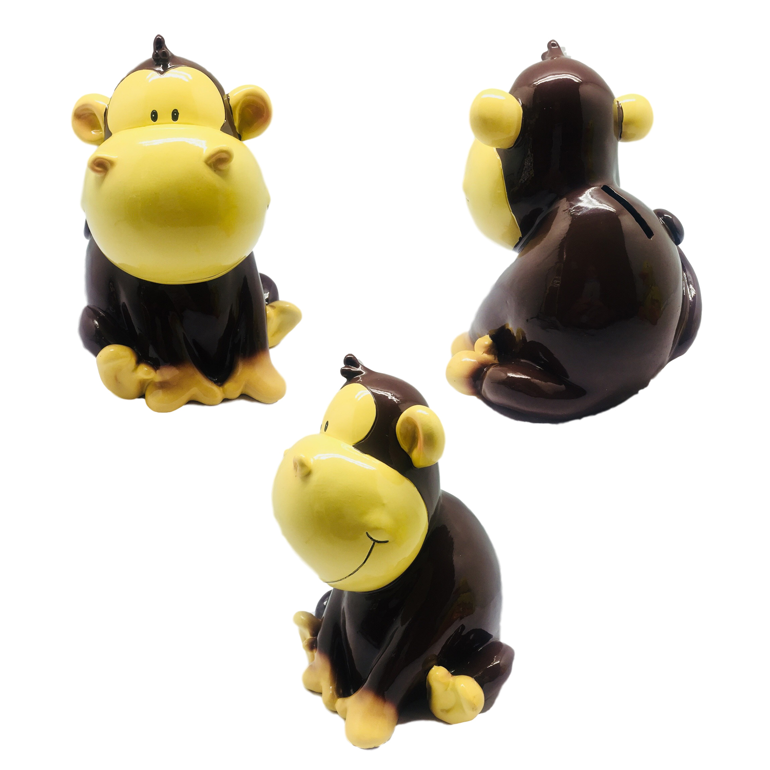 7" Poly-Resin Whimsical Monkey Money Bank 4