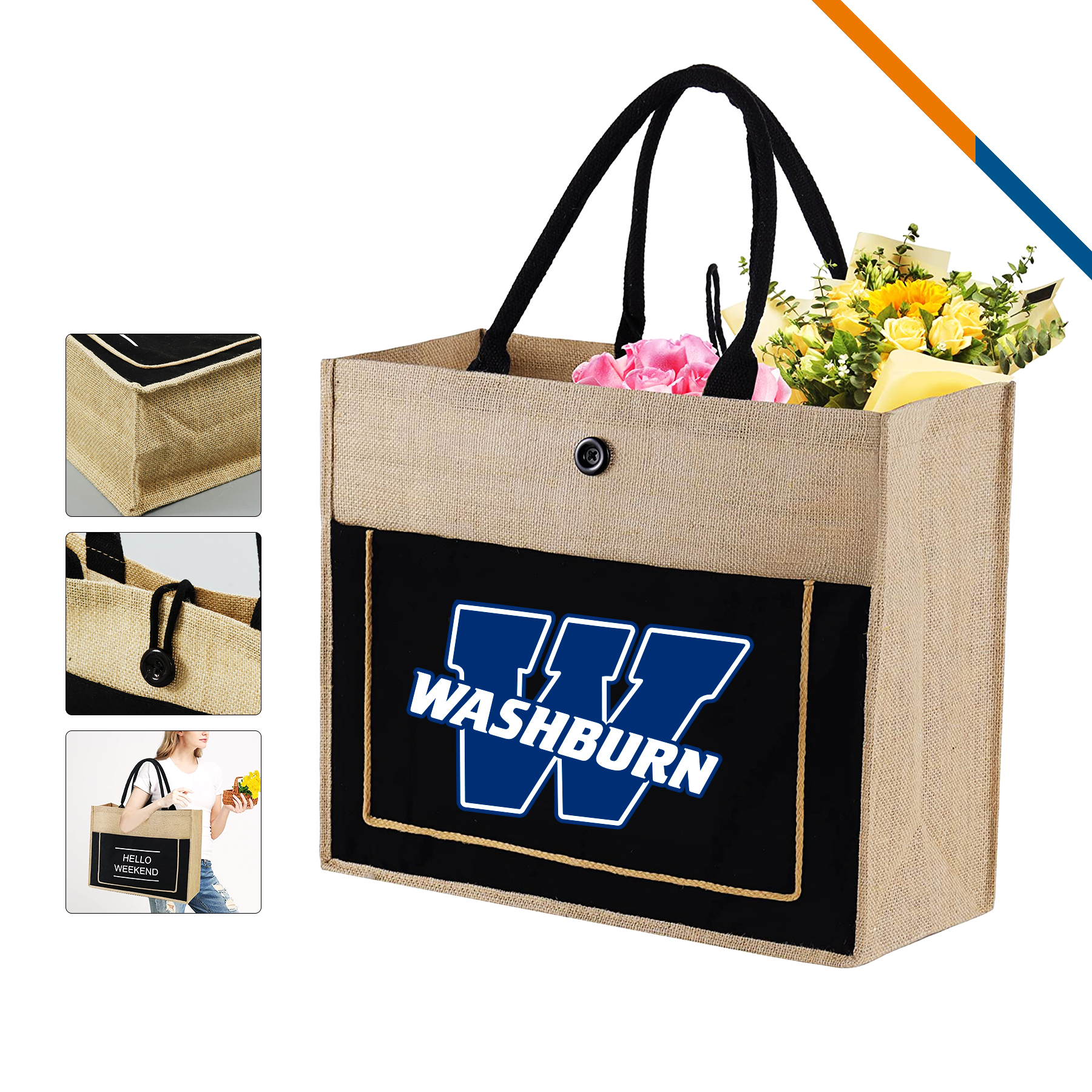 Hilda Tote Bag, custom tote bag with logo imprint 7