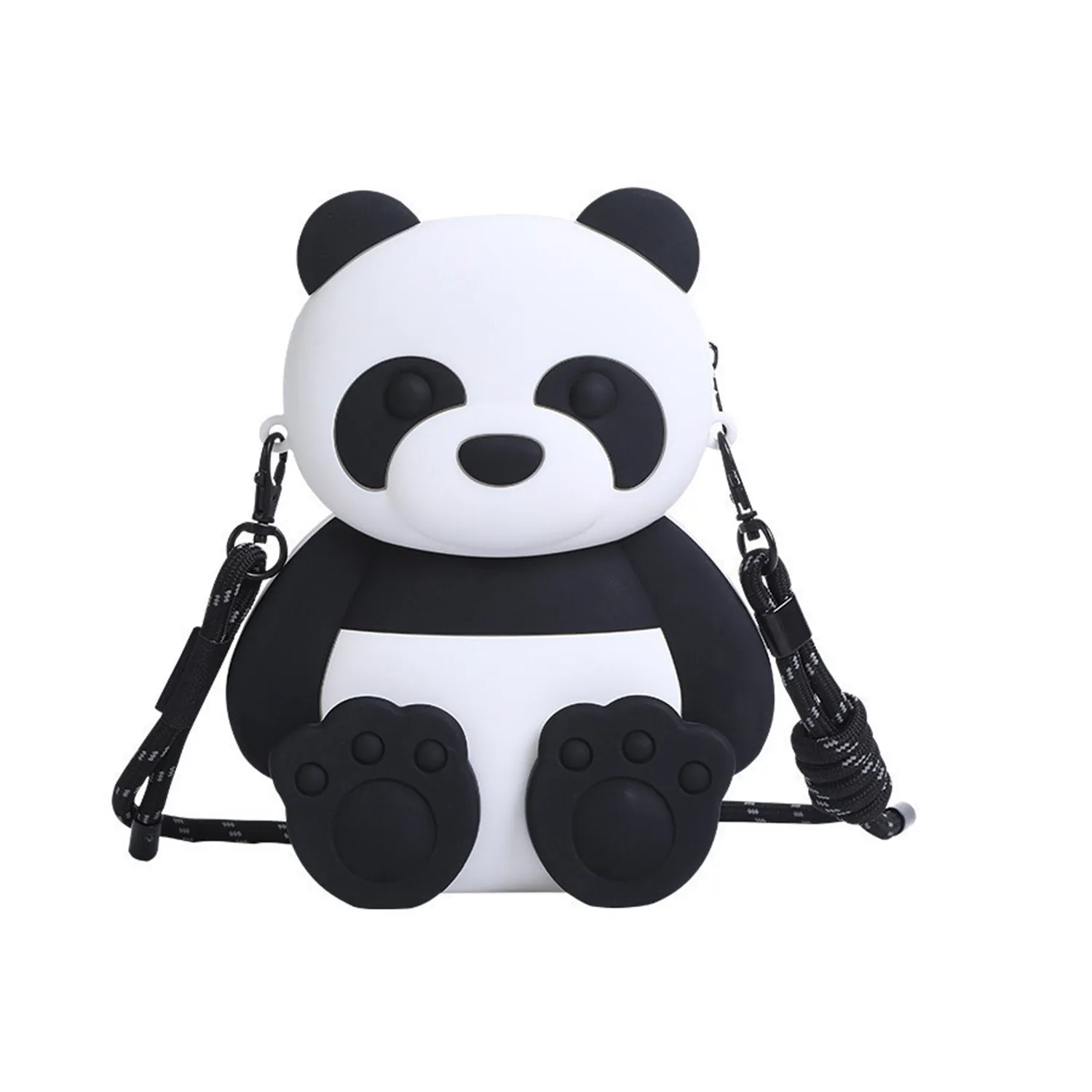 Three-Dimensional Large Capacity Silicone Panda Crossbody Ba 2