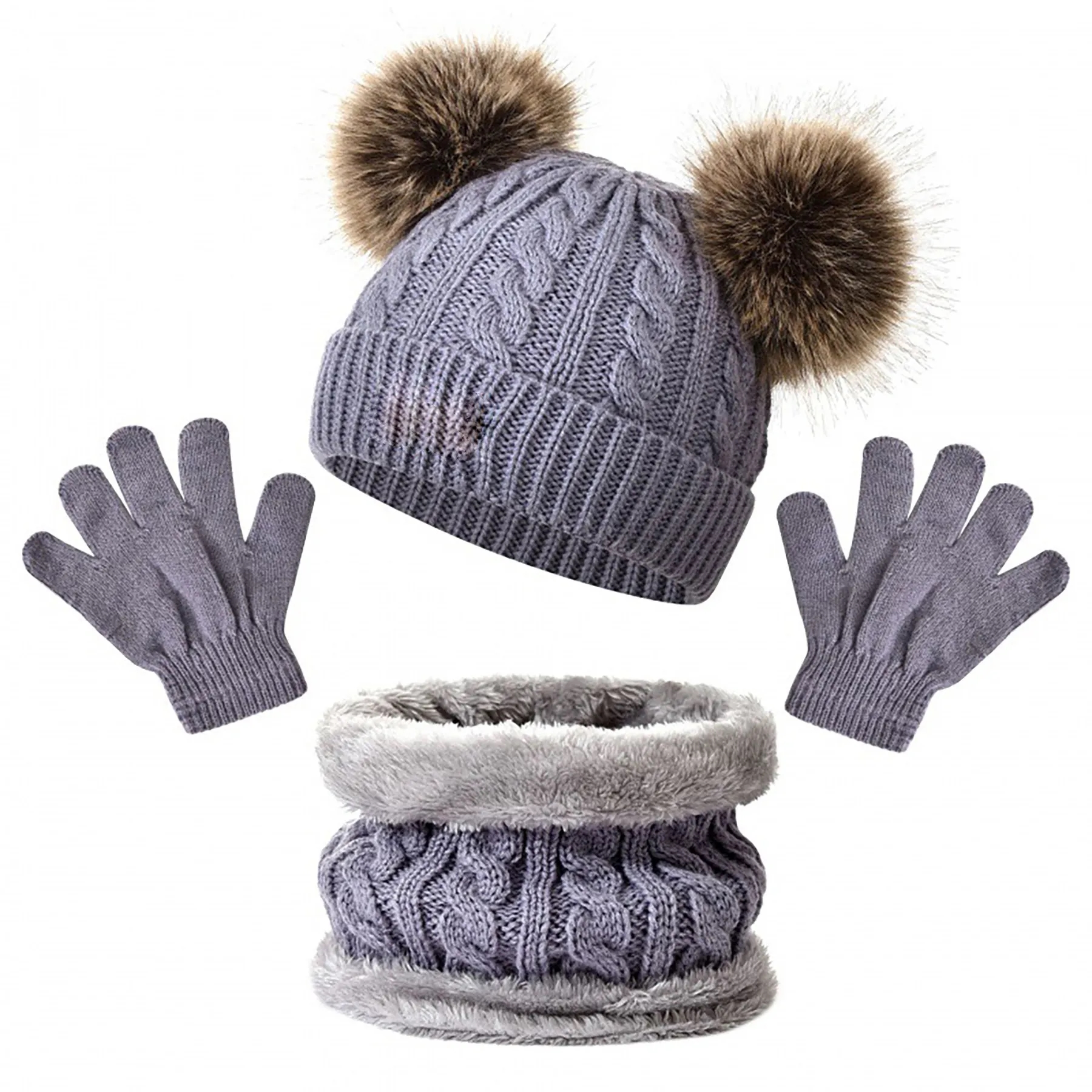Acrylic Children's Hat, Scarf, Gloves Three Piece Set 8