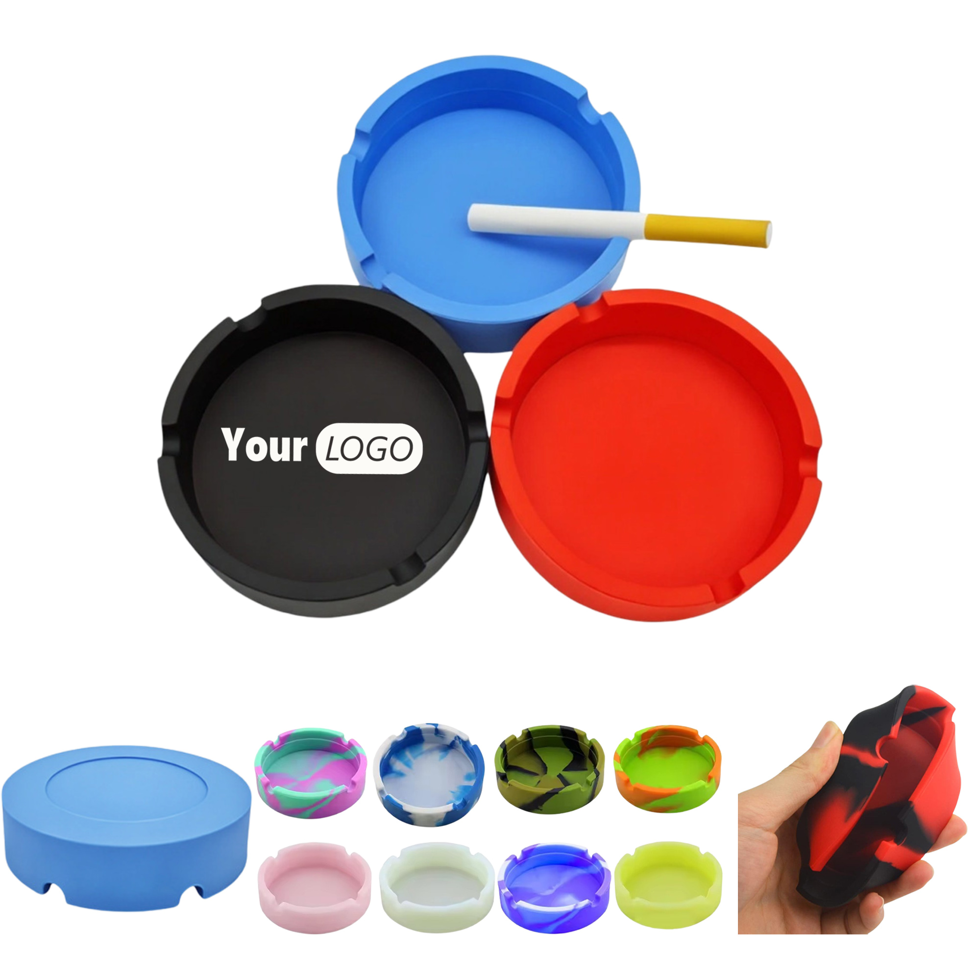 Round Silicone Ashtray in Various Colors MOQ 50 2