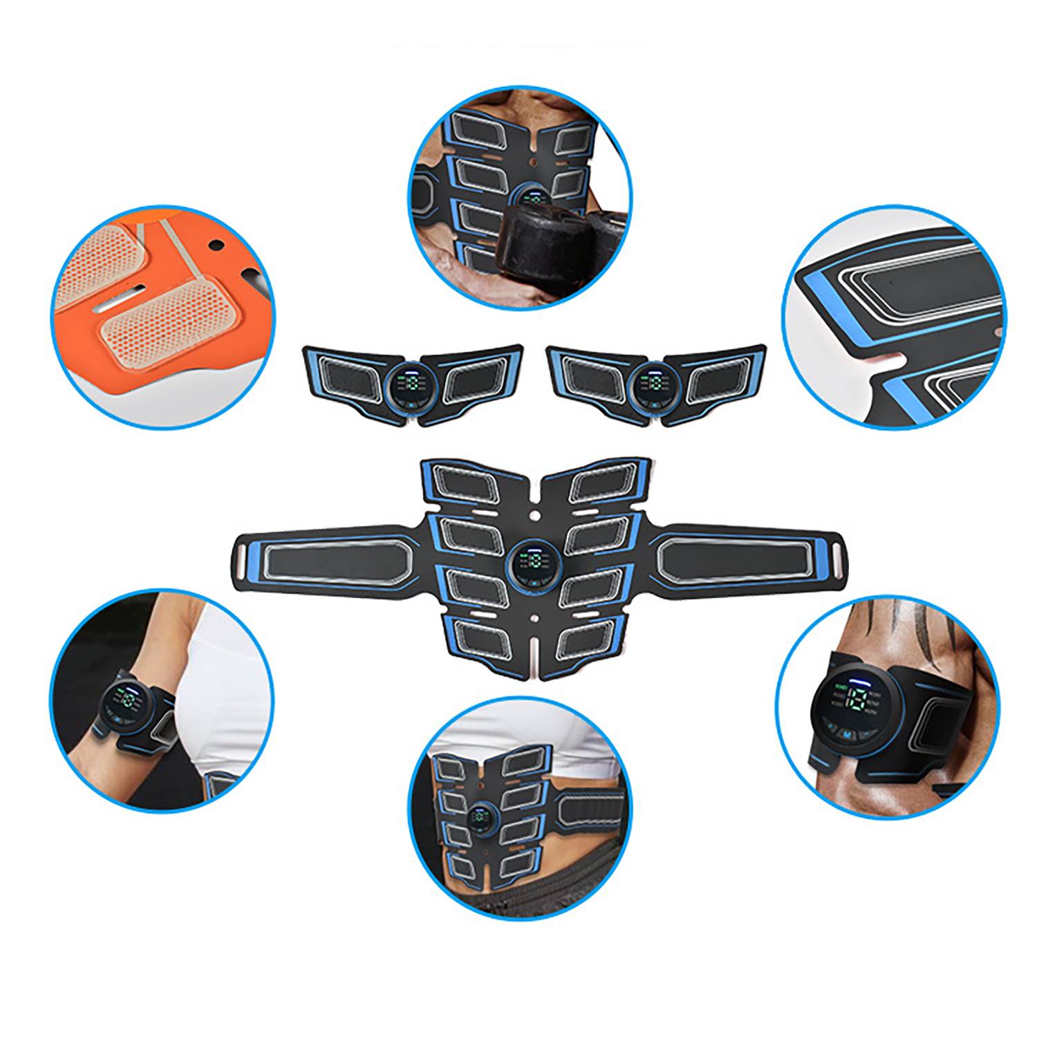 Smart Power-Off Rechargeable Abs Fitness Belt 1