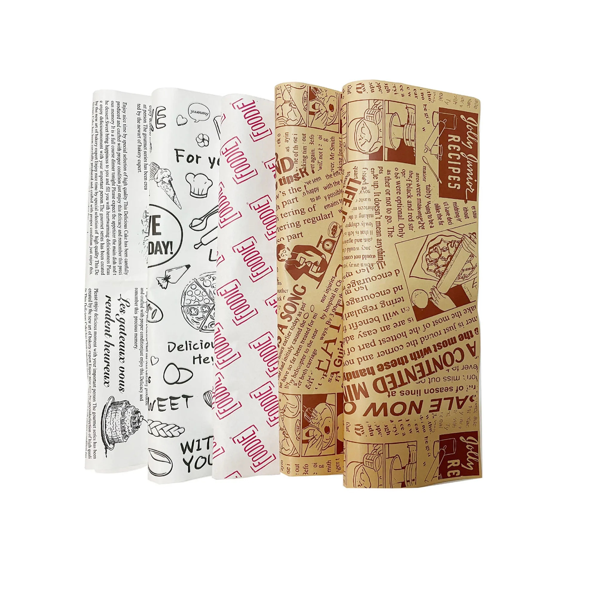 Custom Greaseproof Foof Wrapping Paper MOQ 1000PCS