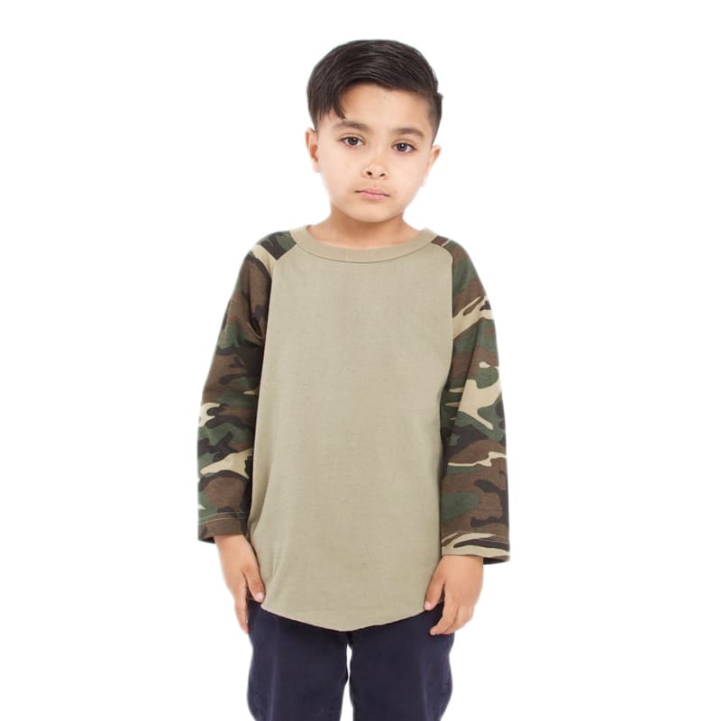 Shaka Wear Youth Three-Quarter Sleeve Camo Raglan T-Shirt 5