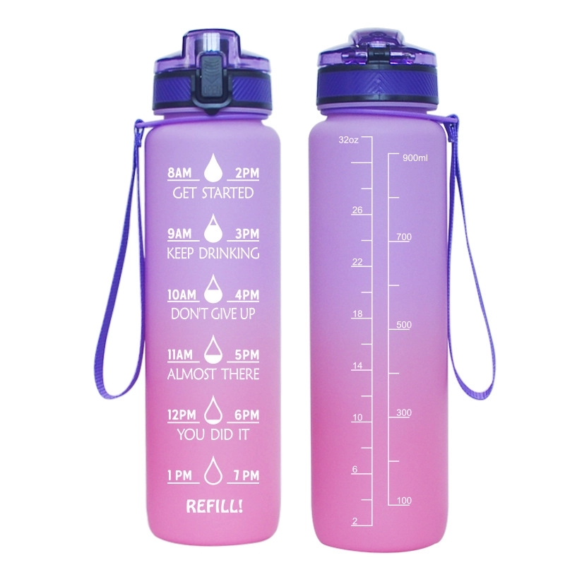 32oz Leakproof Motivational Sports Water Bottle 10