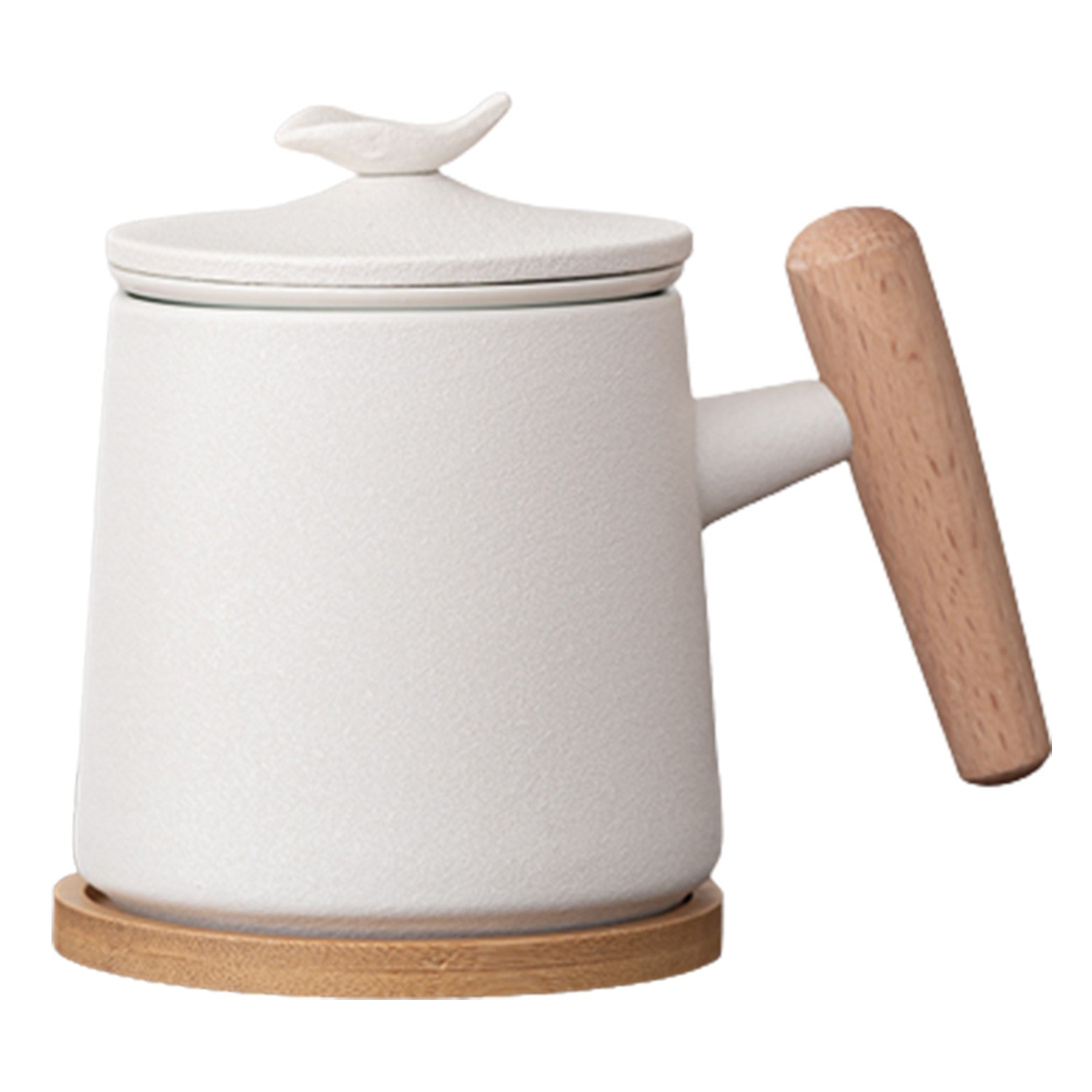 10Oz/300Ml Ceramic Teacup W/ Coaster And Infuser 5