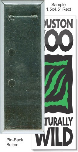 Pin-back 1 1/2 Inch X 4 1/2 Inch Rectangular Button 2