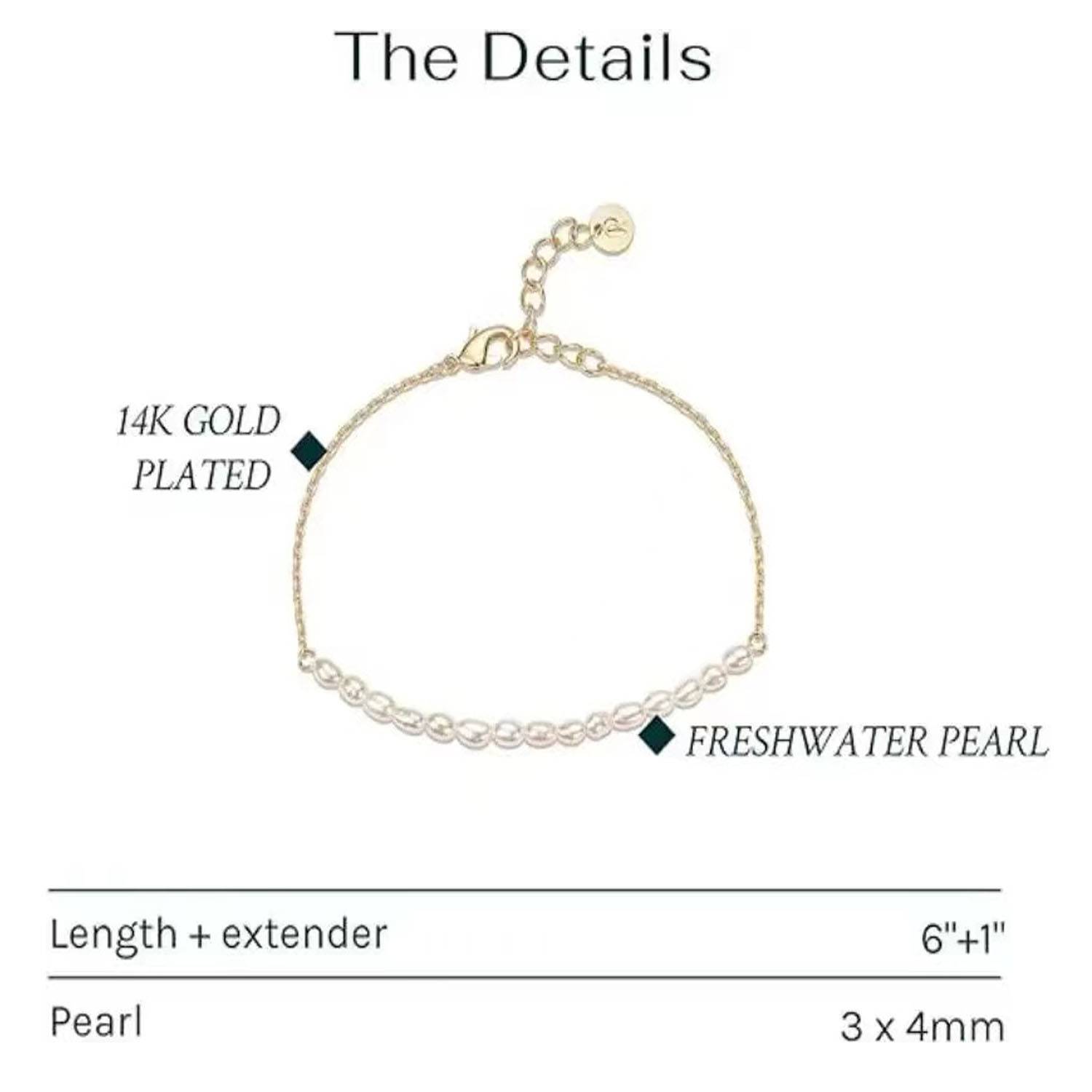 14K Gold Plated Freshwater Cultured Pearls Bracelets for Wom 3