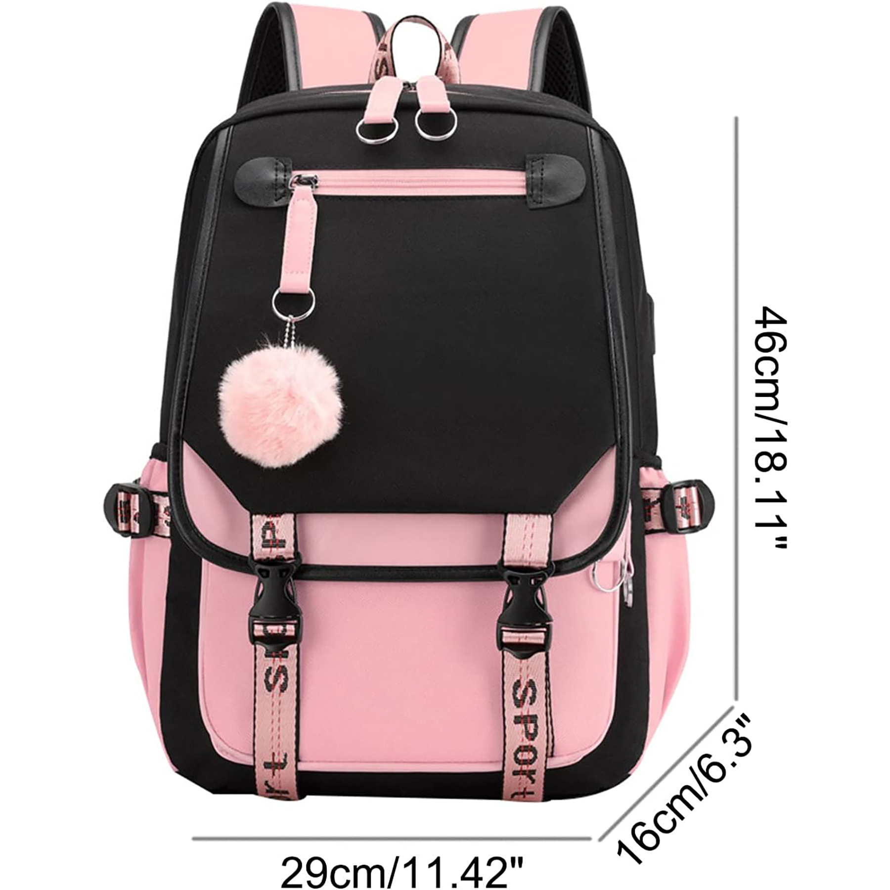 Middle School Student Backpack with USB 4