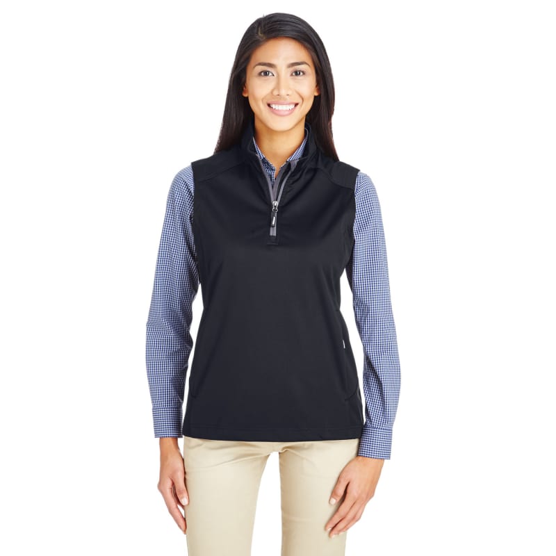 CORE365 Ladies' Techno Lite Three-Layer Knit Tech-Shell Quarter-Zip Vest 2