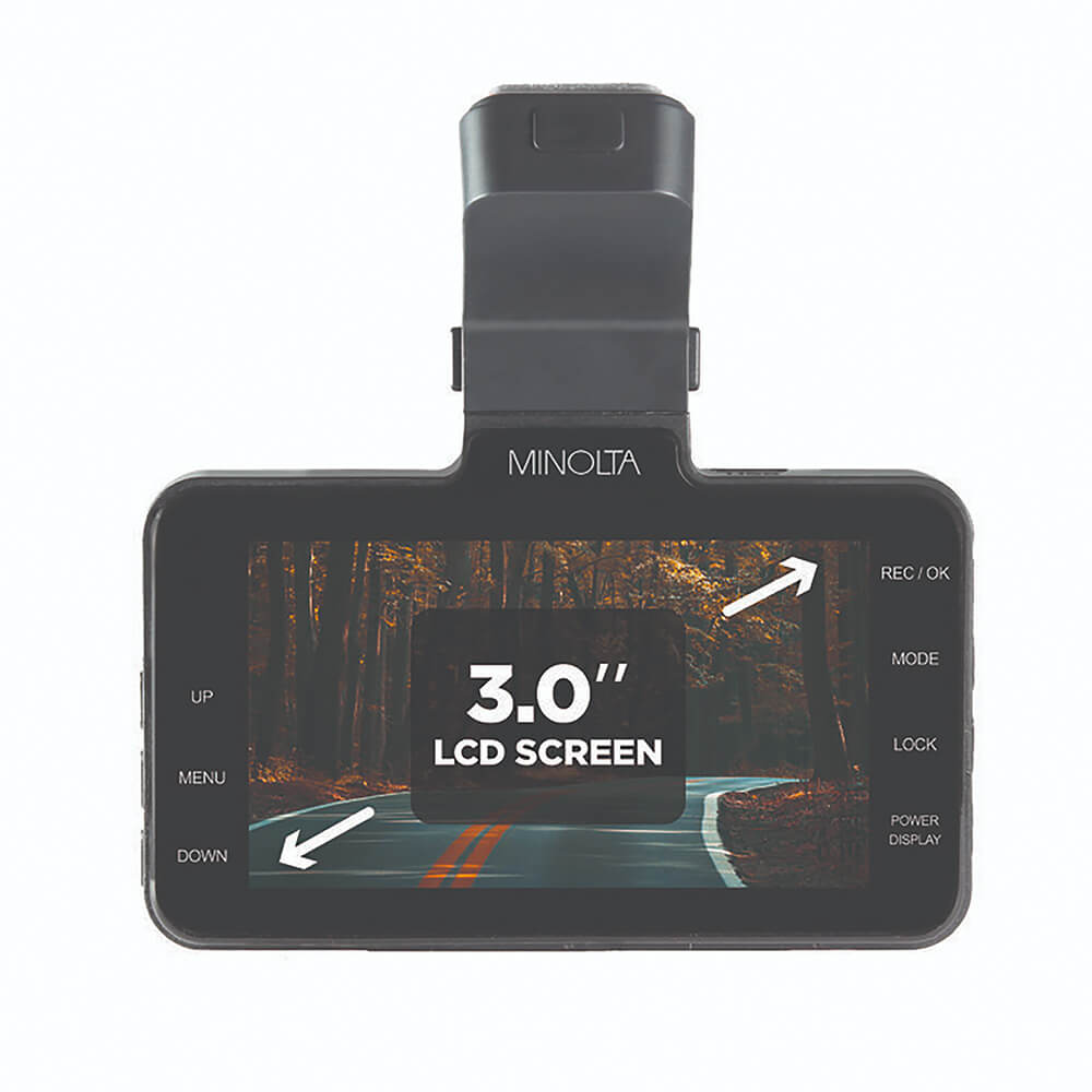 1080P Dash Cam W/3 0" LCD