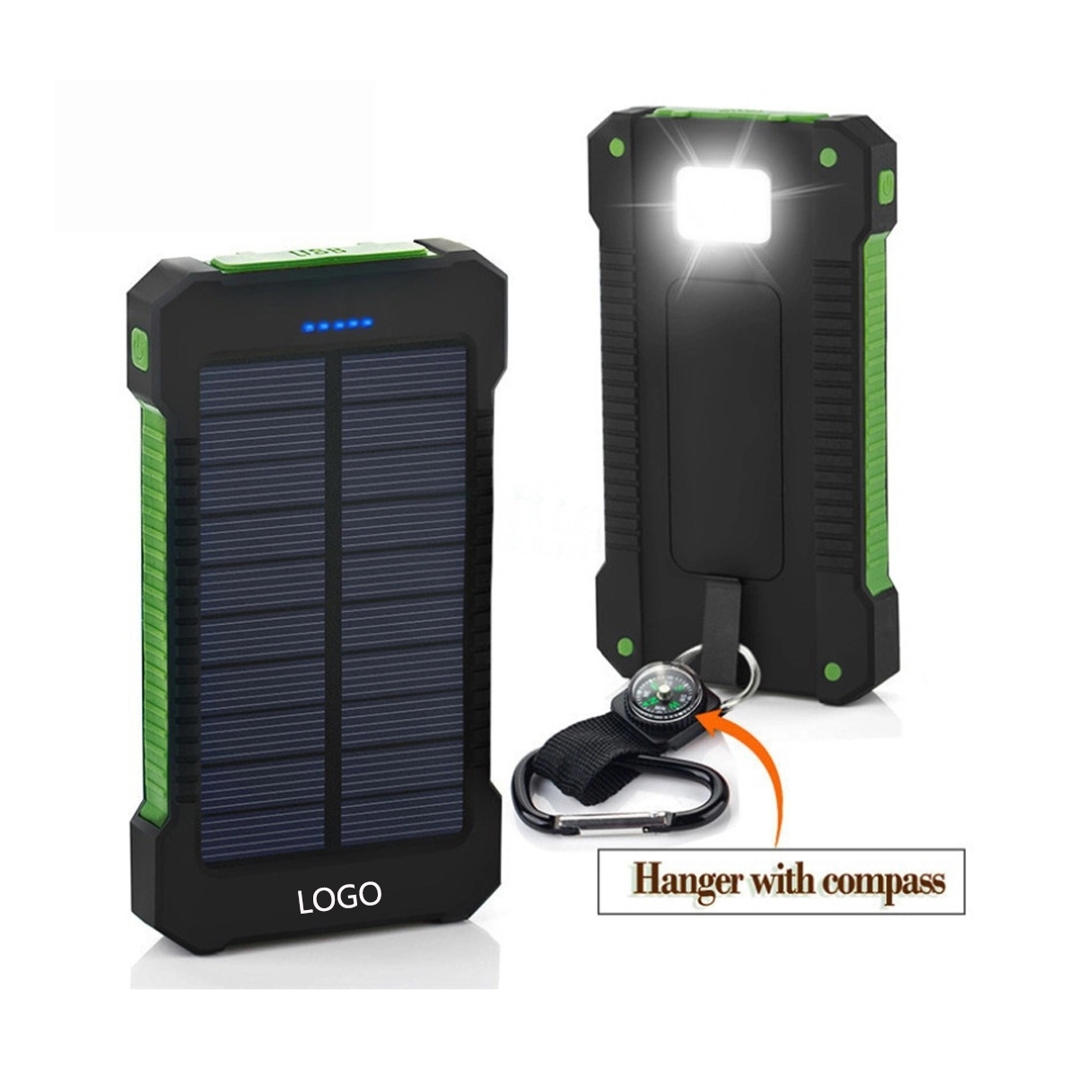 Solar Power Bank With Carabiner 8000 mAh 3