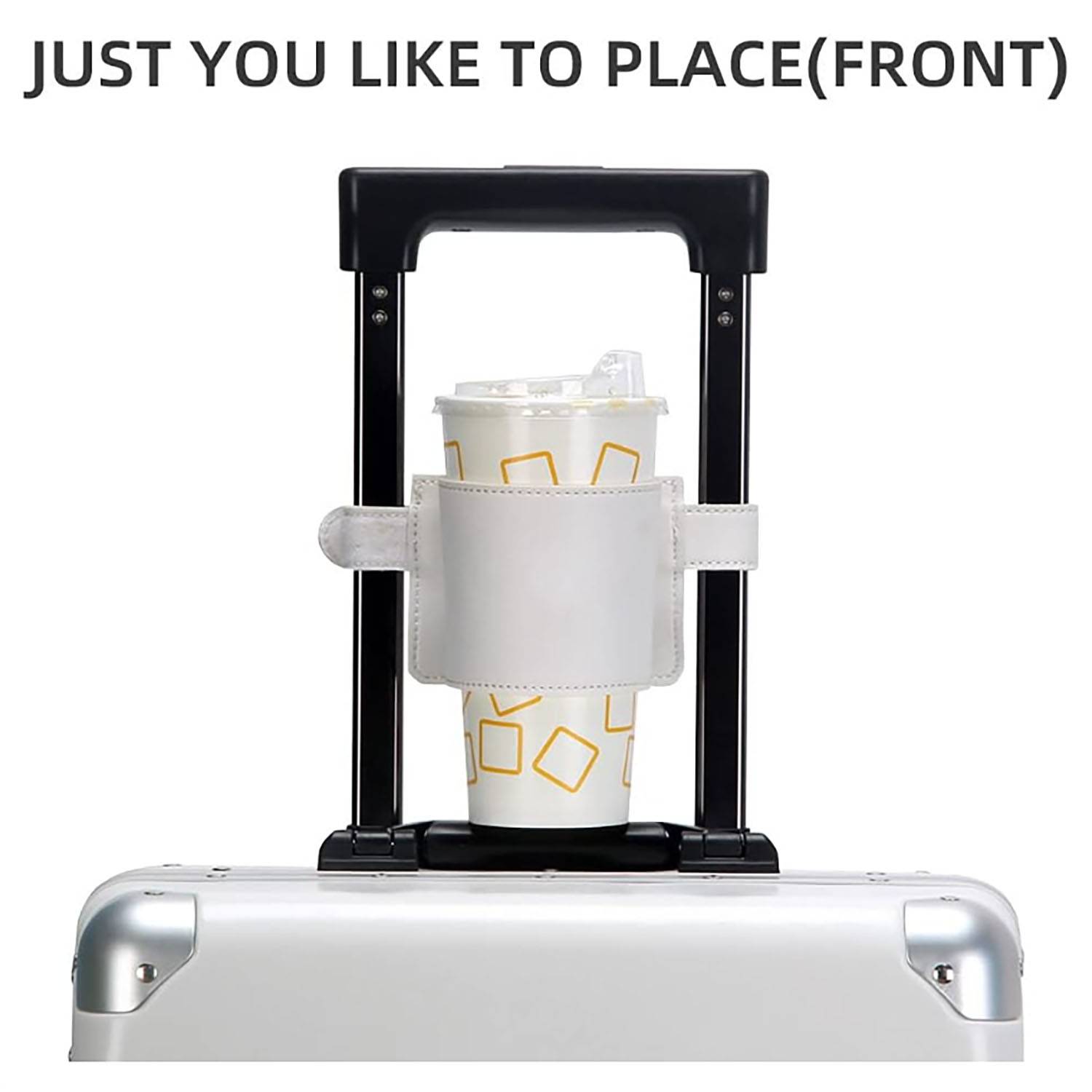 Adjustable PU Leather Travel Luggage Cup Holder w/ Tag 5