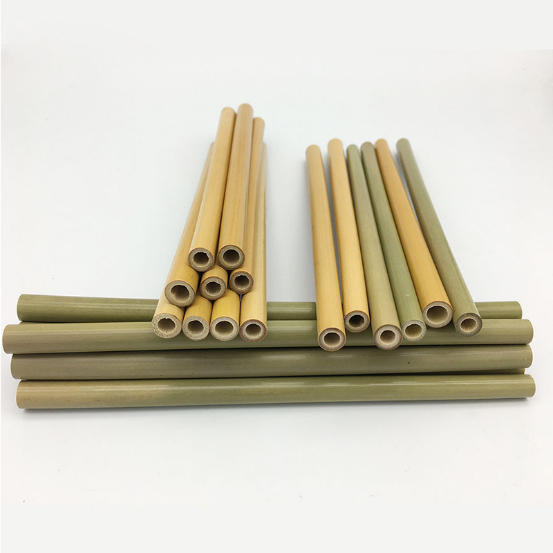 Set of 3 Reusable Bamboo Drinking Straws W/ Cleaning Brush In Carrying Pouch 3