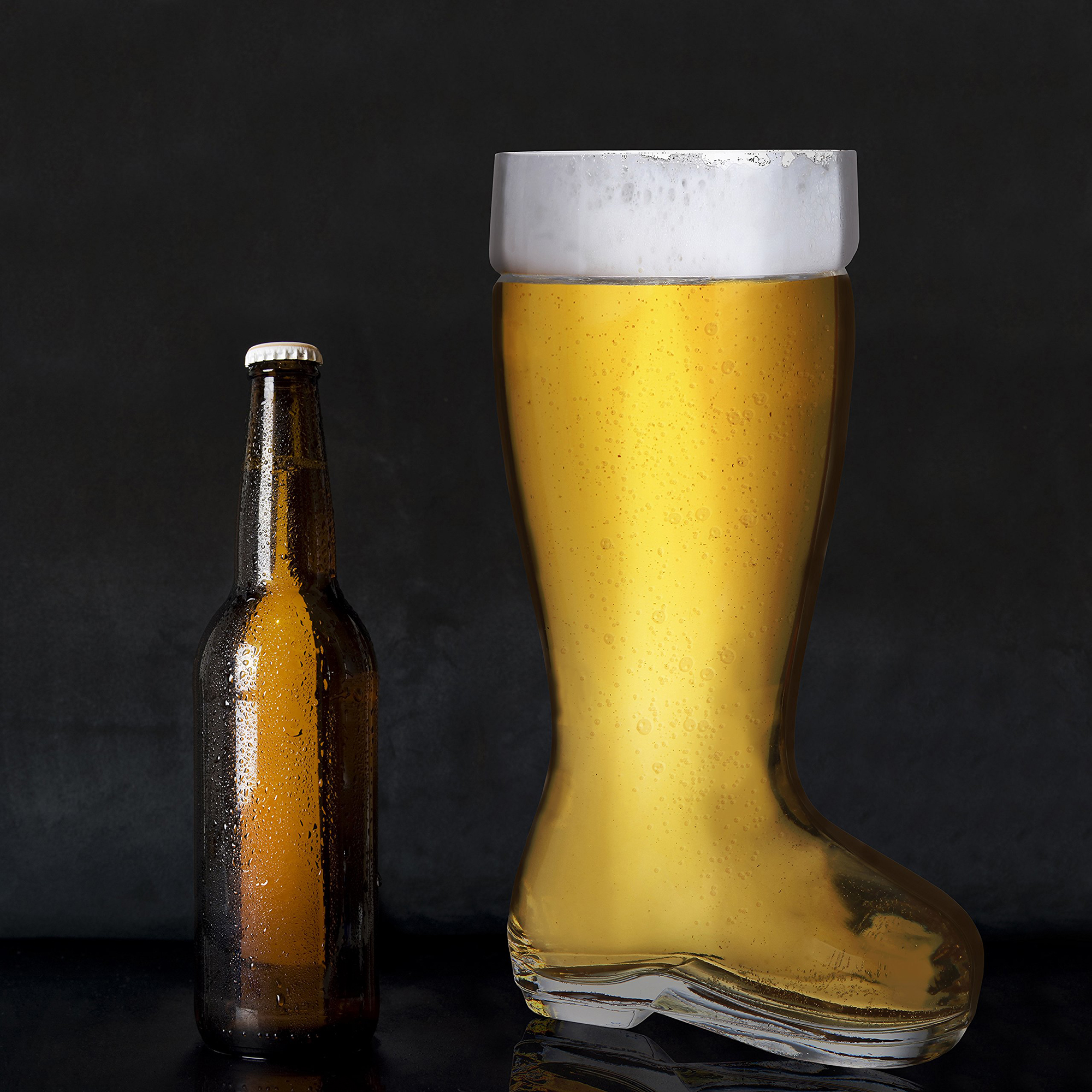 German Boot Glass Beer Mug 6